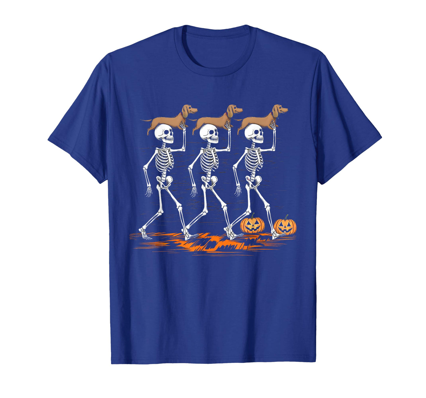 Funny Dancing Skeletons Dachshund Cute Halloween Men & Women T-Shirt