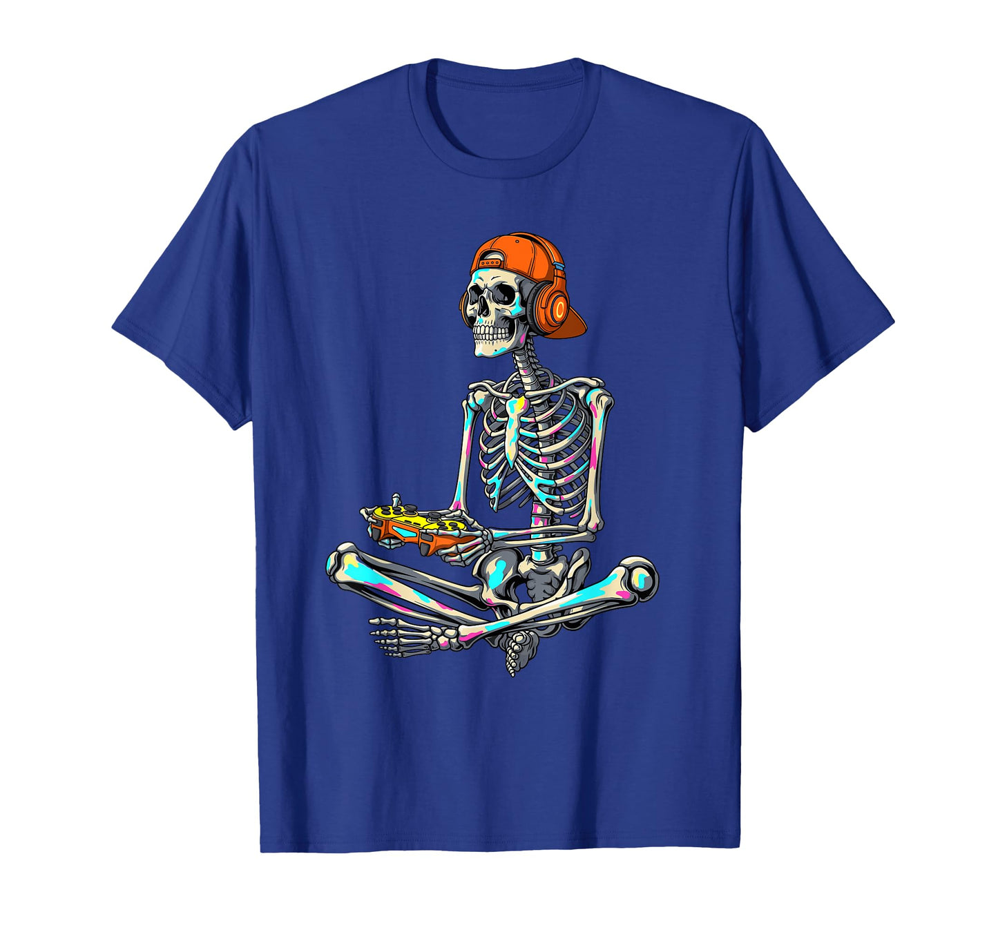 Skeleton Gamer Halloween Video Gaming Boys Men Design T-Shirt