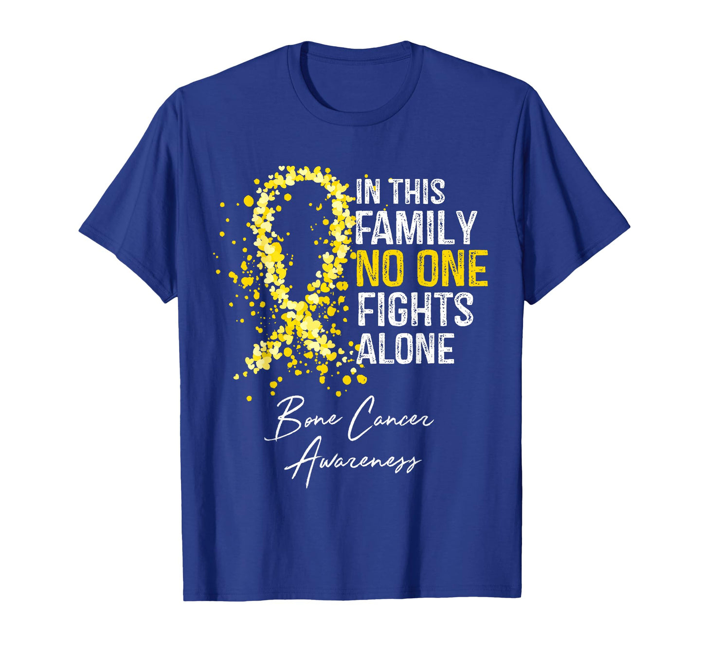 In This Family No One Fights Alone Bone Cancer Awareness T-Shirt
