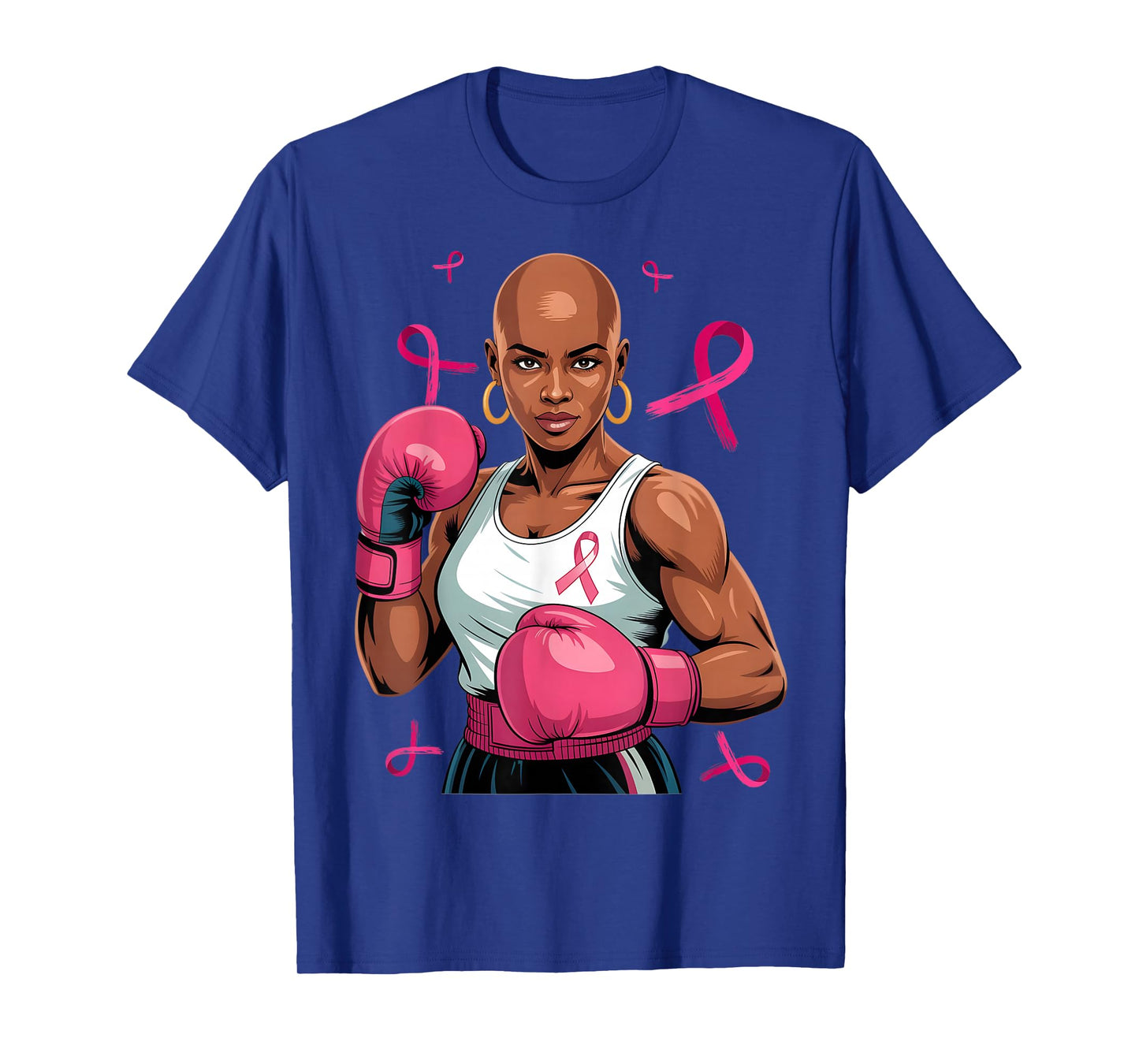 Breast Cancer Awareness African American Afro Pink Ribbon T-Shirt
