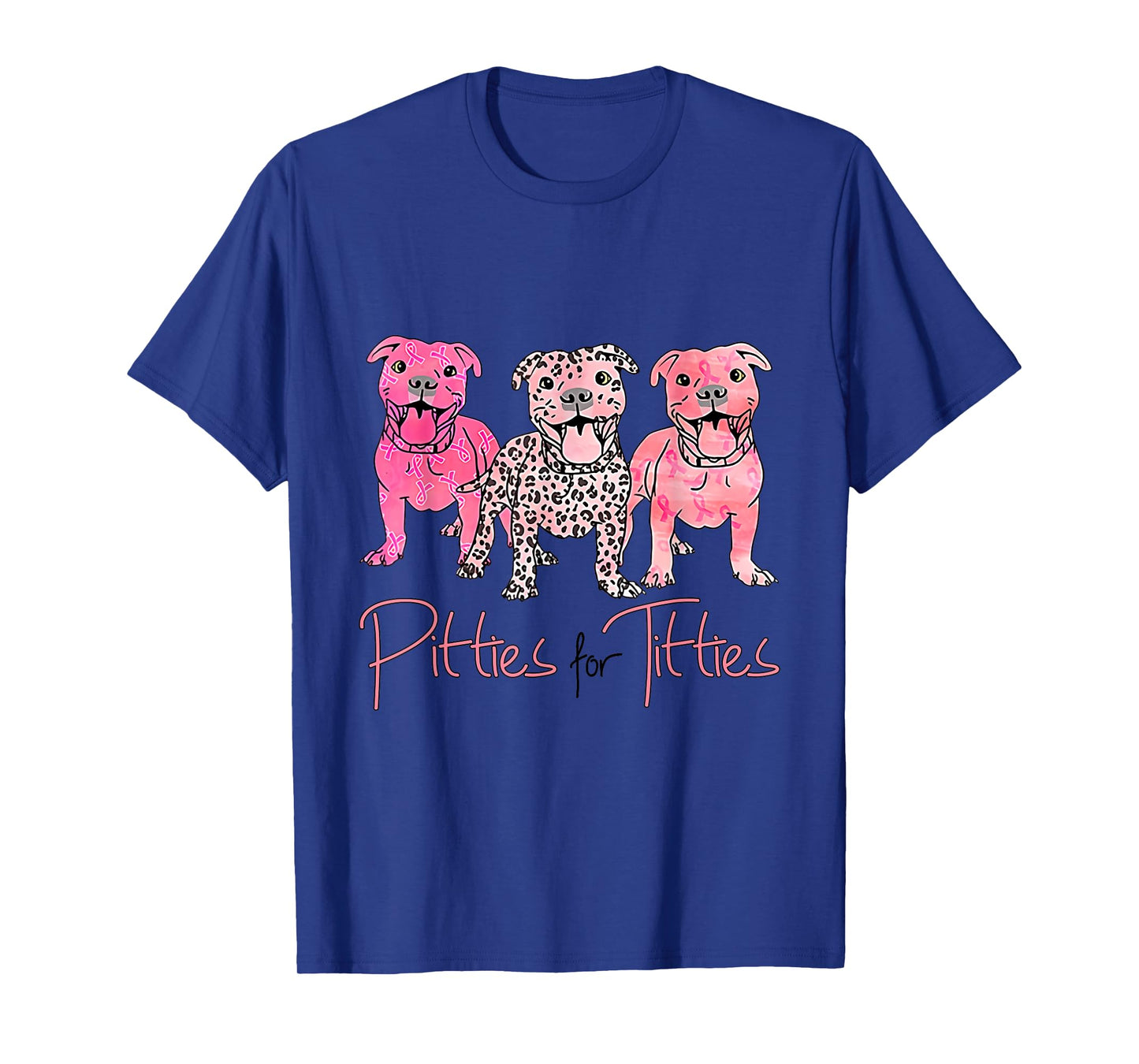 Pitties For Titties Funny Pitbull Breast Cancer Awareness T-Shirt