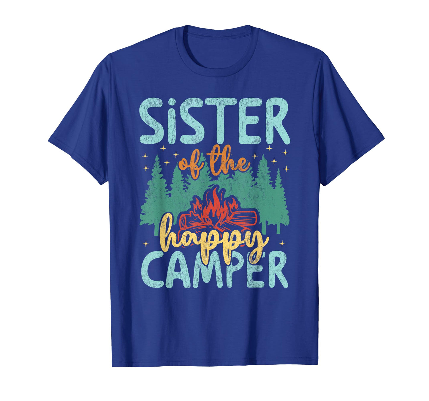 Sister of Happy Camper 1st Birthday Party Retro Sister T-Shirt