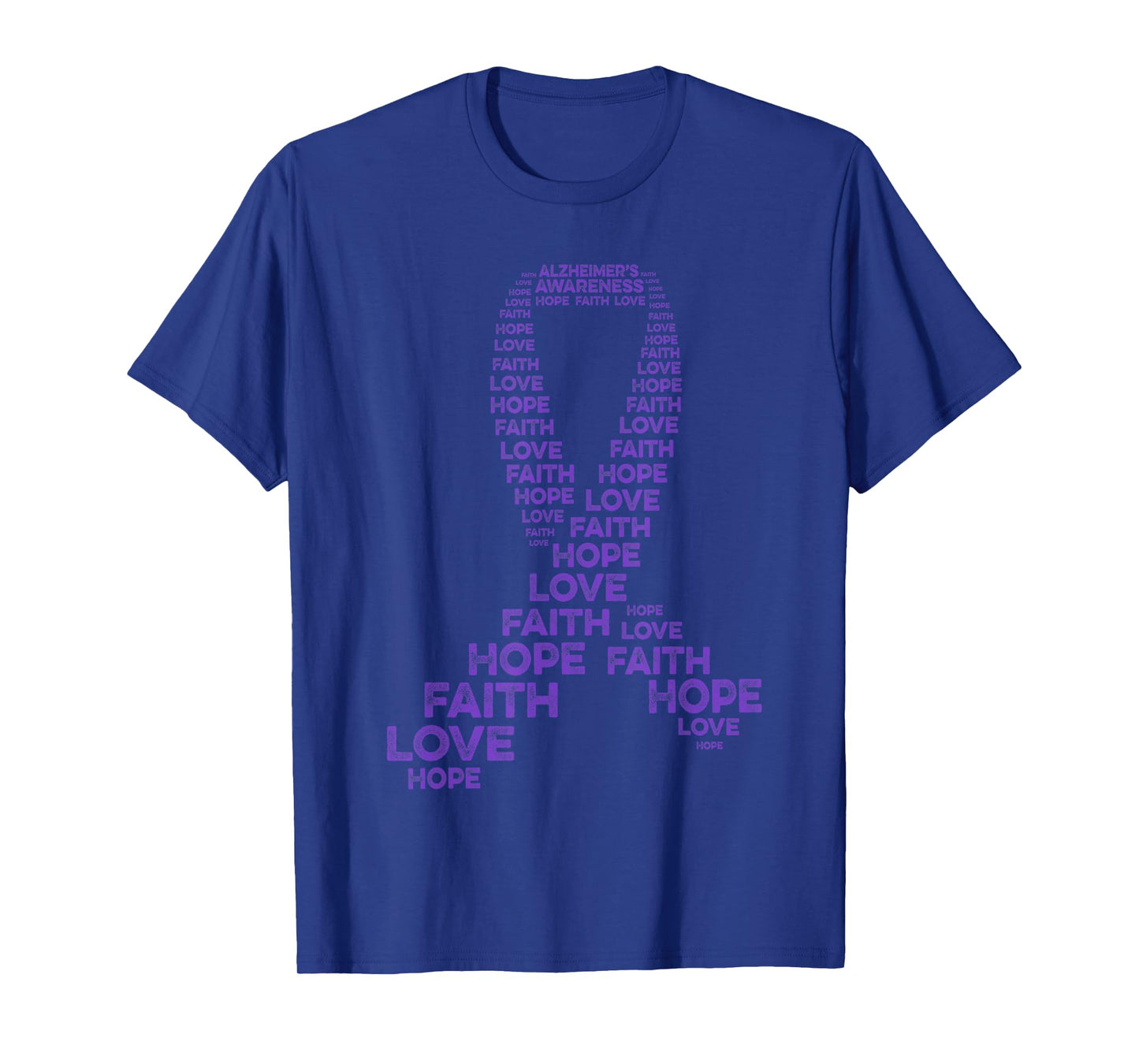 Alzheimer's Awareness Hope Faith Love Purple Ribbon Warrior T-Shirt