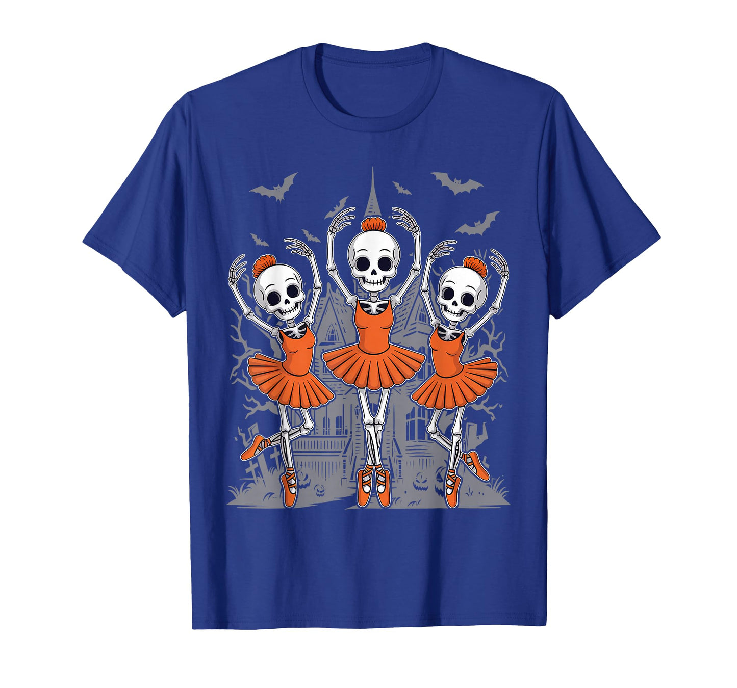 Dancing Skeleton Ballerina Ballet Dance Halloween Women Girl T-Shirt