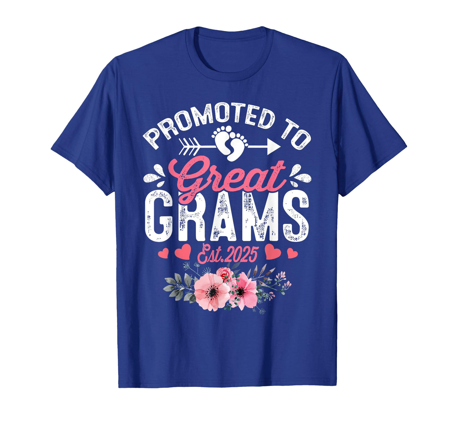 Promoted To Great Grams Est 2025 First Time Grams Floral T-Shirt