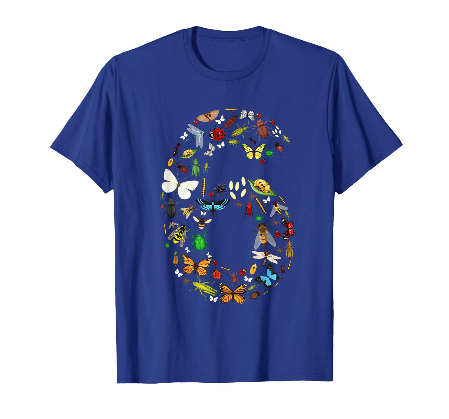 6 Years Old Six Bug 6th Birthday Bugs Insects Boy Girl T-Shirt
