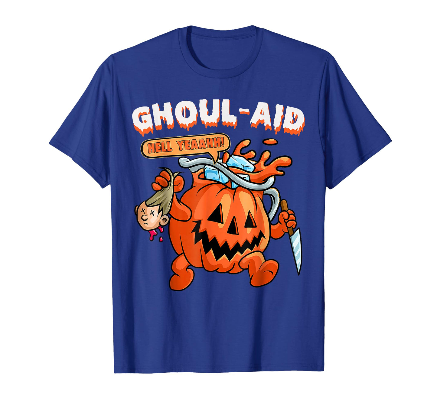 Retro Halloween Ghoul Aid Funny Killer Pumpkin Horror T-Shirt