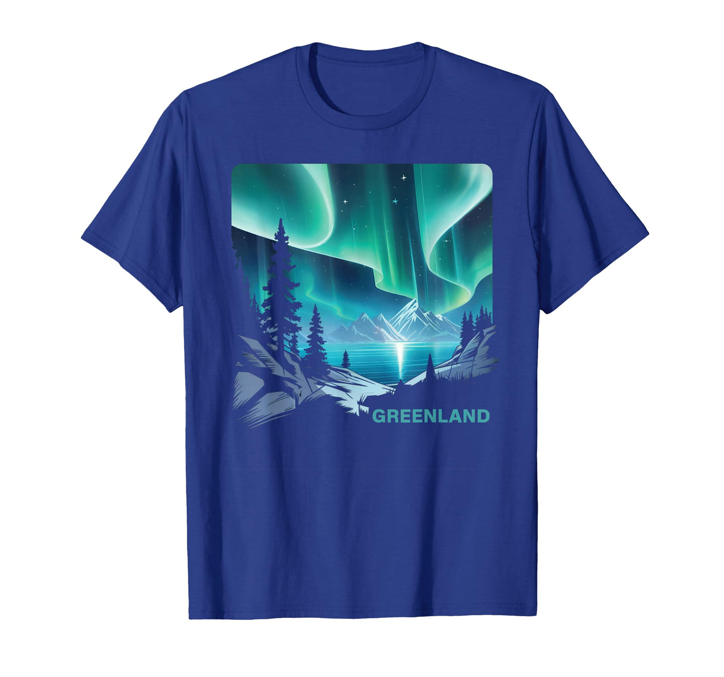 Greenland Northern Lights Nuuk Arctic Aurora Scene Vacation T-Shirt