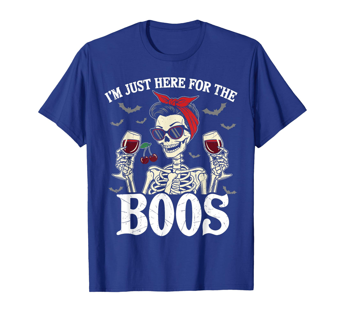 I'm Just Here for The Boos Shirt Halloween Skeleton Bow T-Shirt