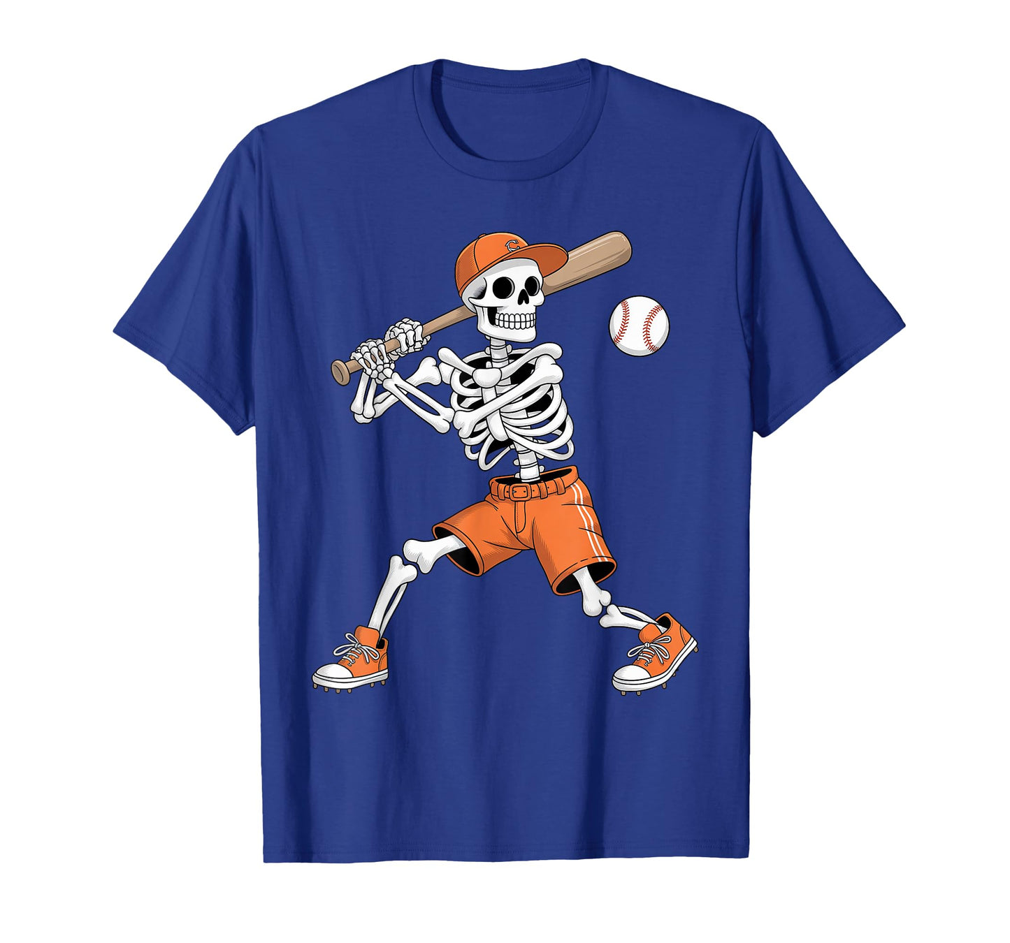 Skeleton Batting Baseball Halloween T-Shirt