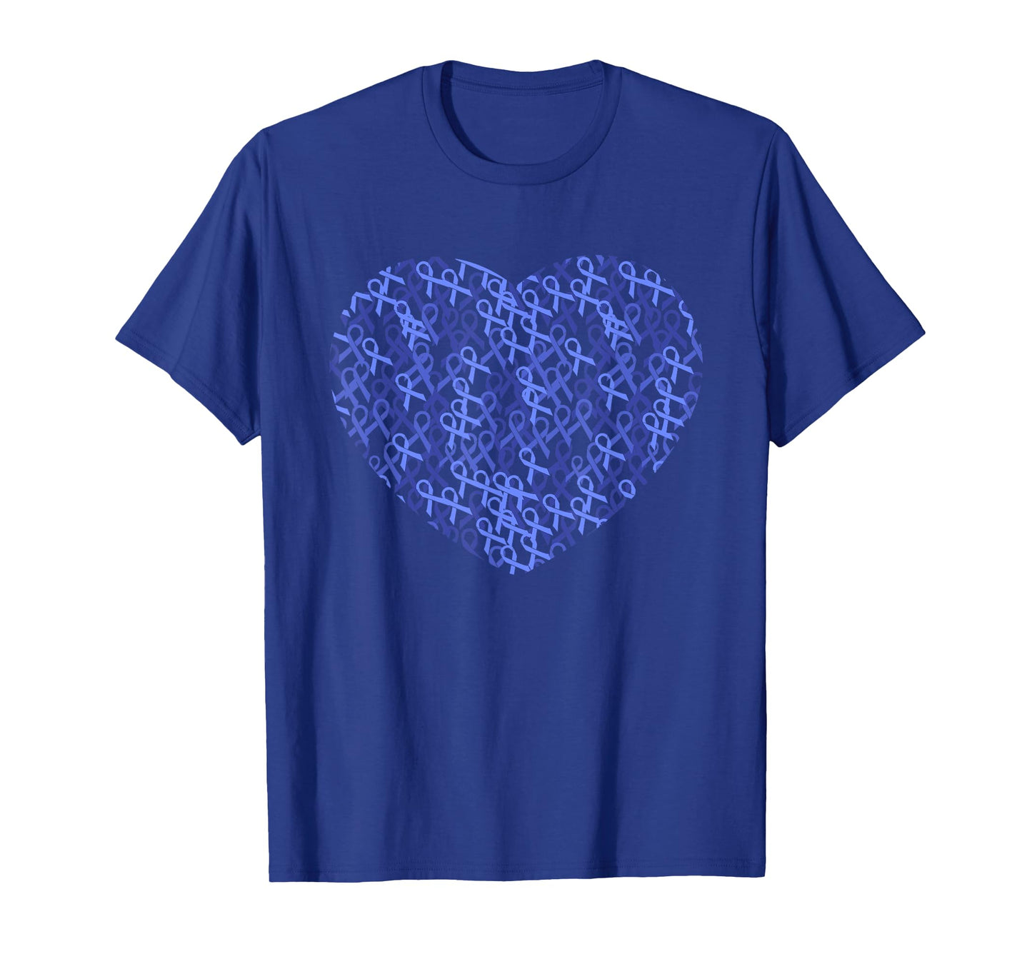 Colorectal Colon Cancer Awareness Blue Ribbon Heart T-Shirt