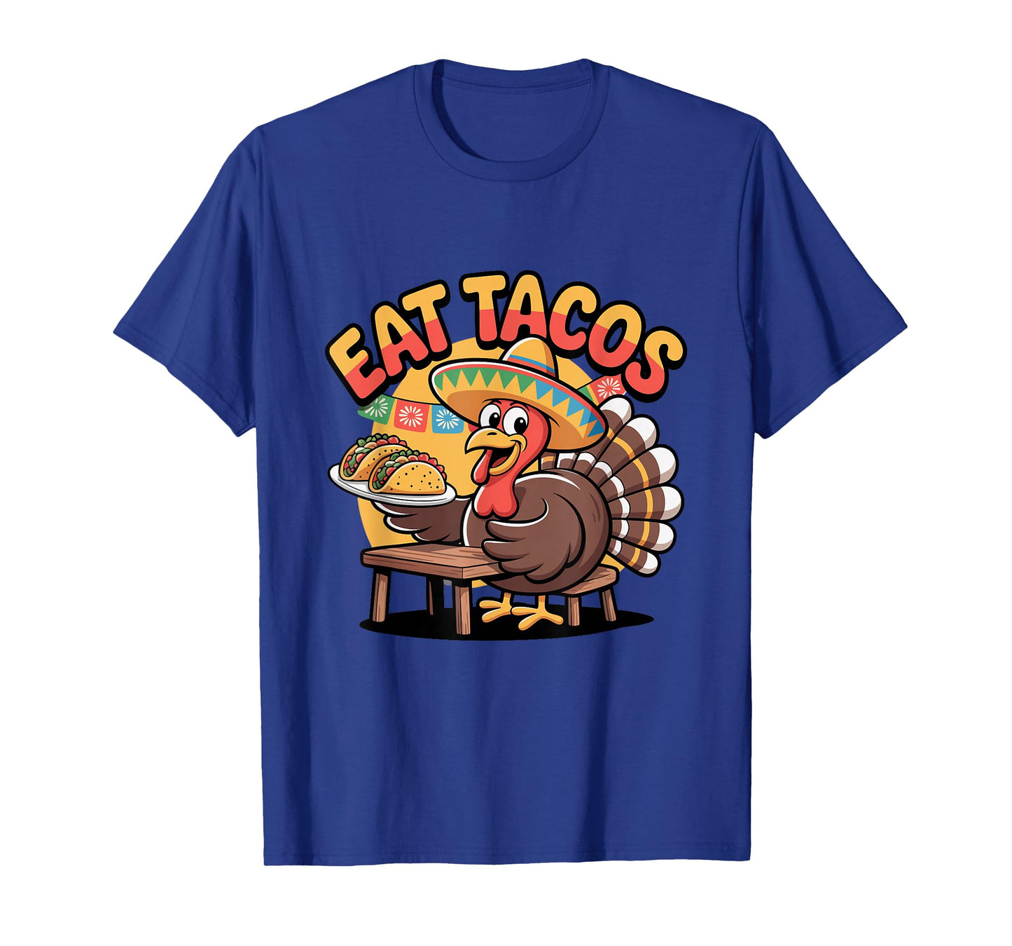 Funny Thanksgiving Turkey Eat Tacos Mexican Christmas Fall T-Shirt