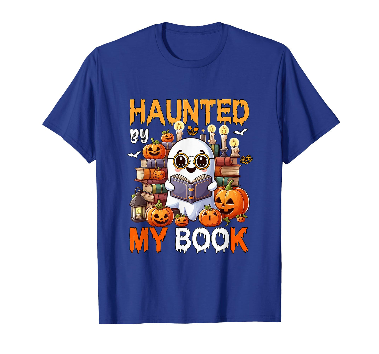 Haunted by My Book Halloween Boo Librarian Bookworm Reader T-Shirt