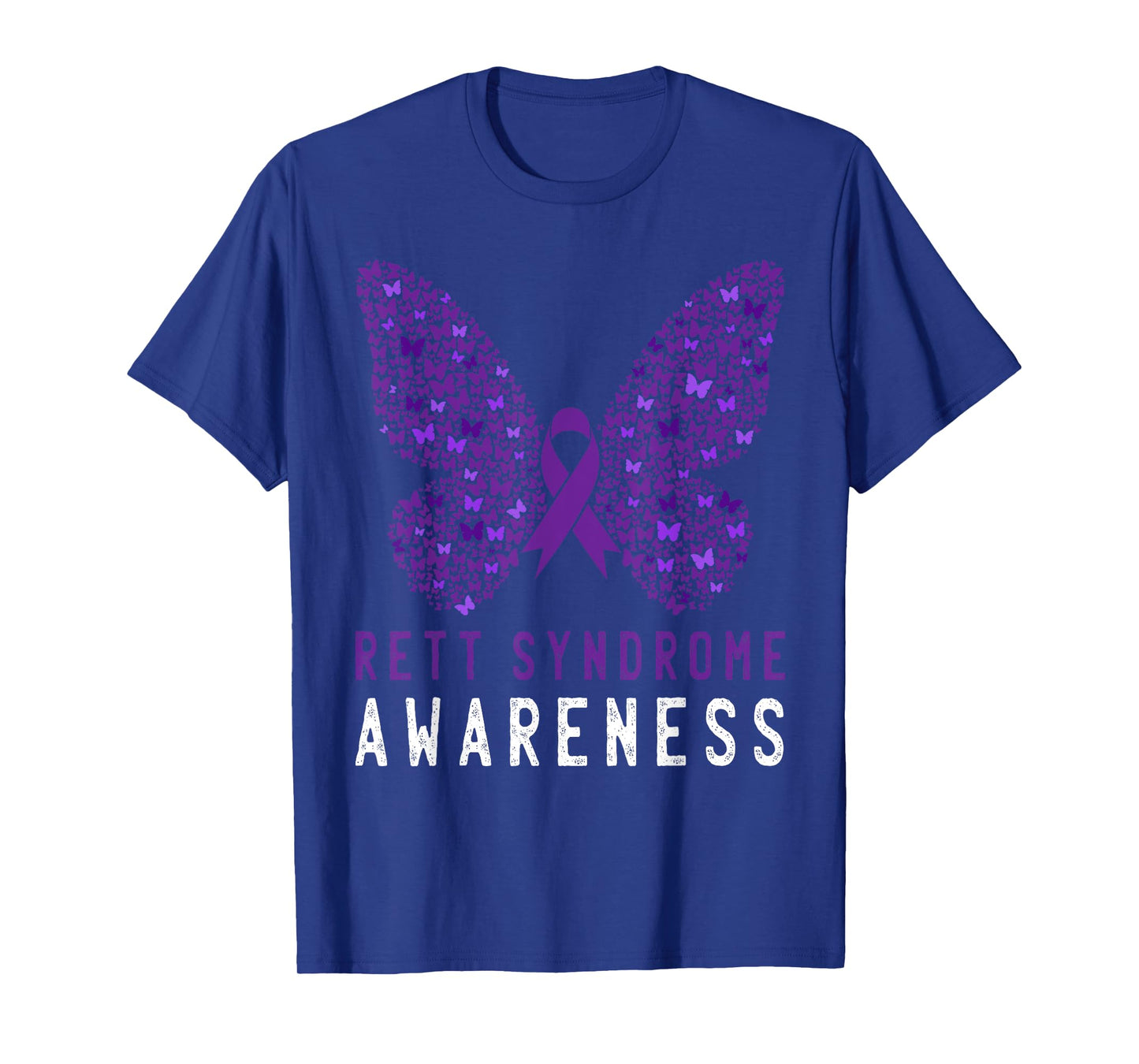 Rett Syndrome Awareness Butterfly Purple Ribbon Support T-Shirt