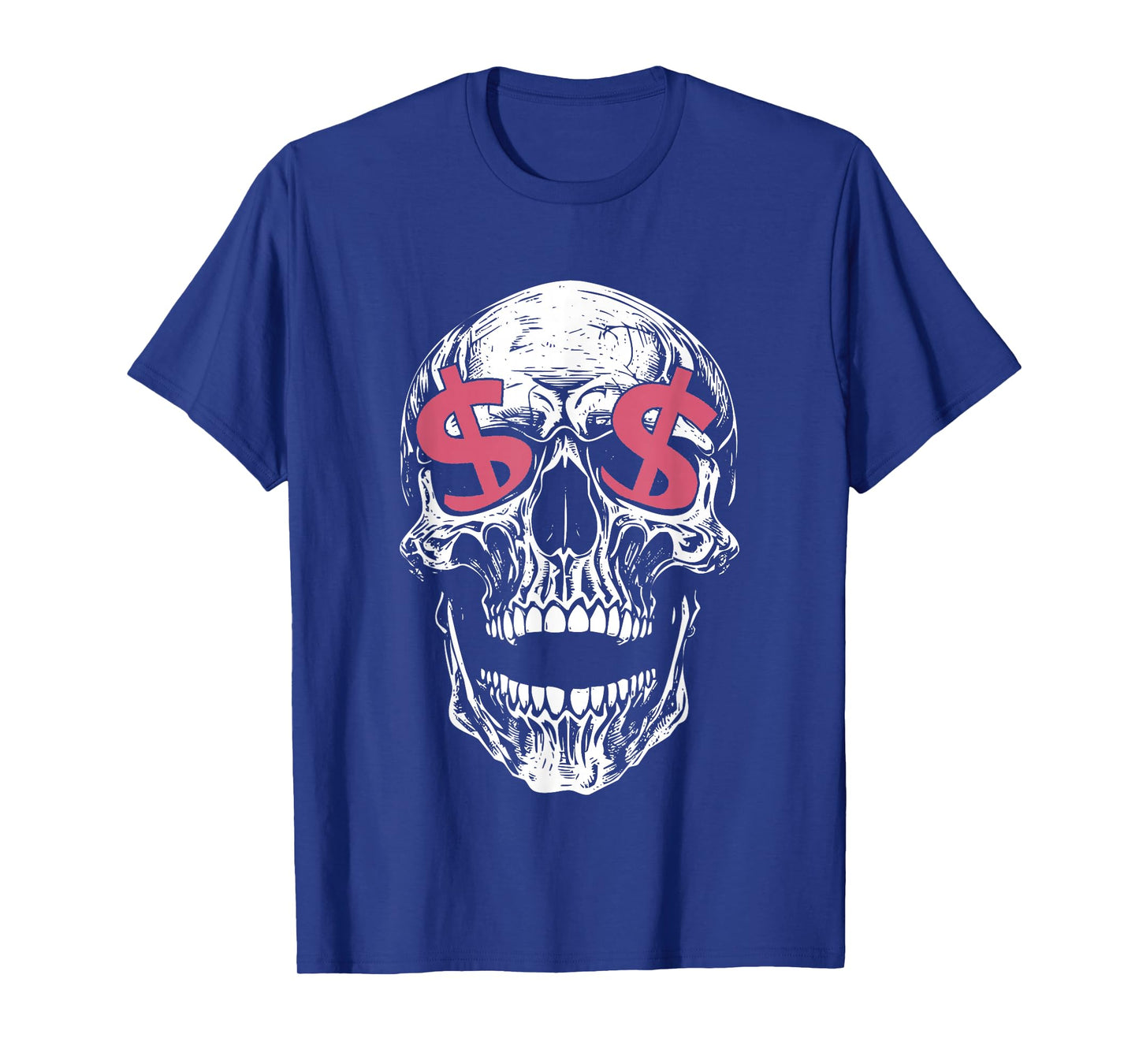 Skulls with Dollar Sign Eyes - Edgy Wealth Symbol Greed T-Shirt