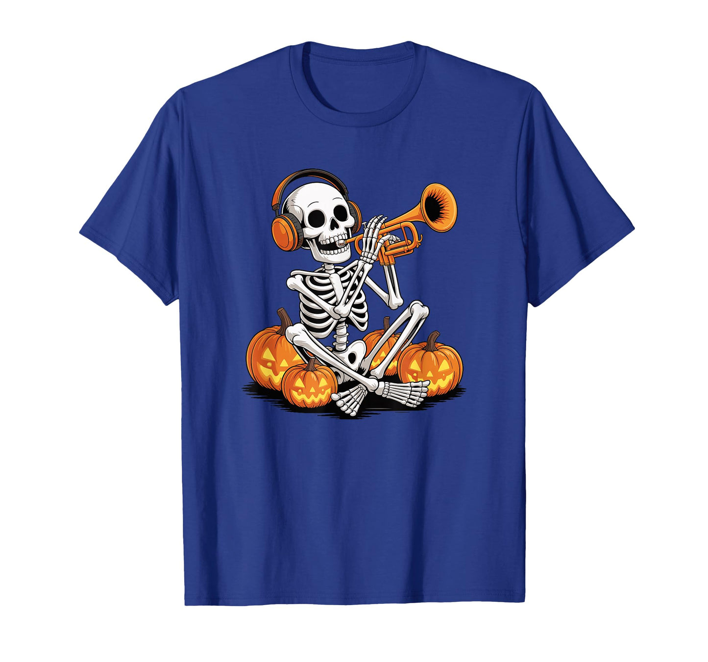 Halloween Skeleton Trumpet Trumpeter T-Shirt