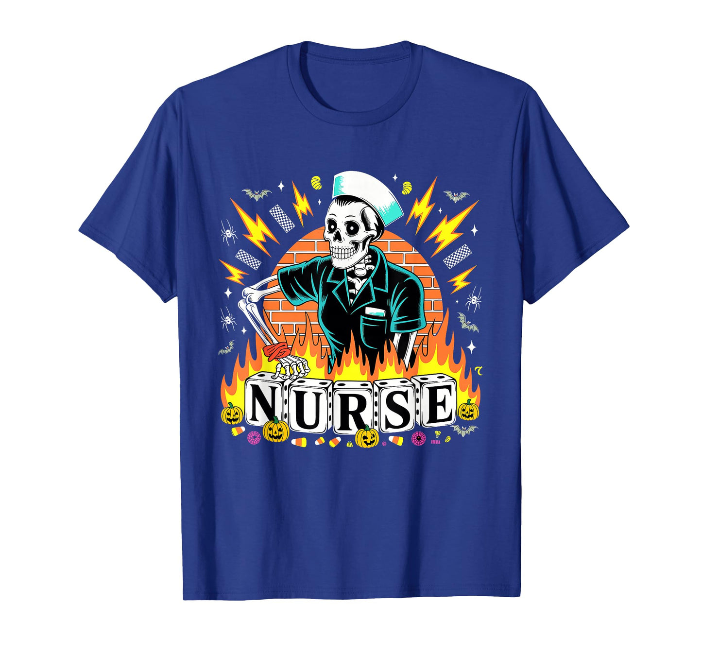 Halloween Skeleton ER Nurse Funny Nursing Student Spooky RN T-Shirt