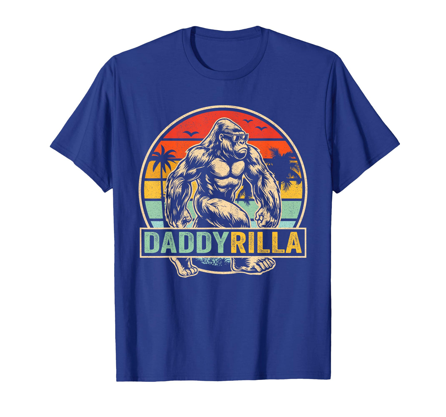 Daddyrilla Proud Dad Strong Gorilla Sunglasses Retro T-Shirt