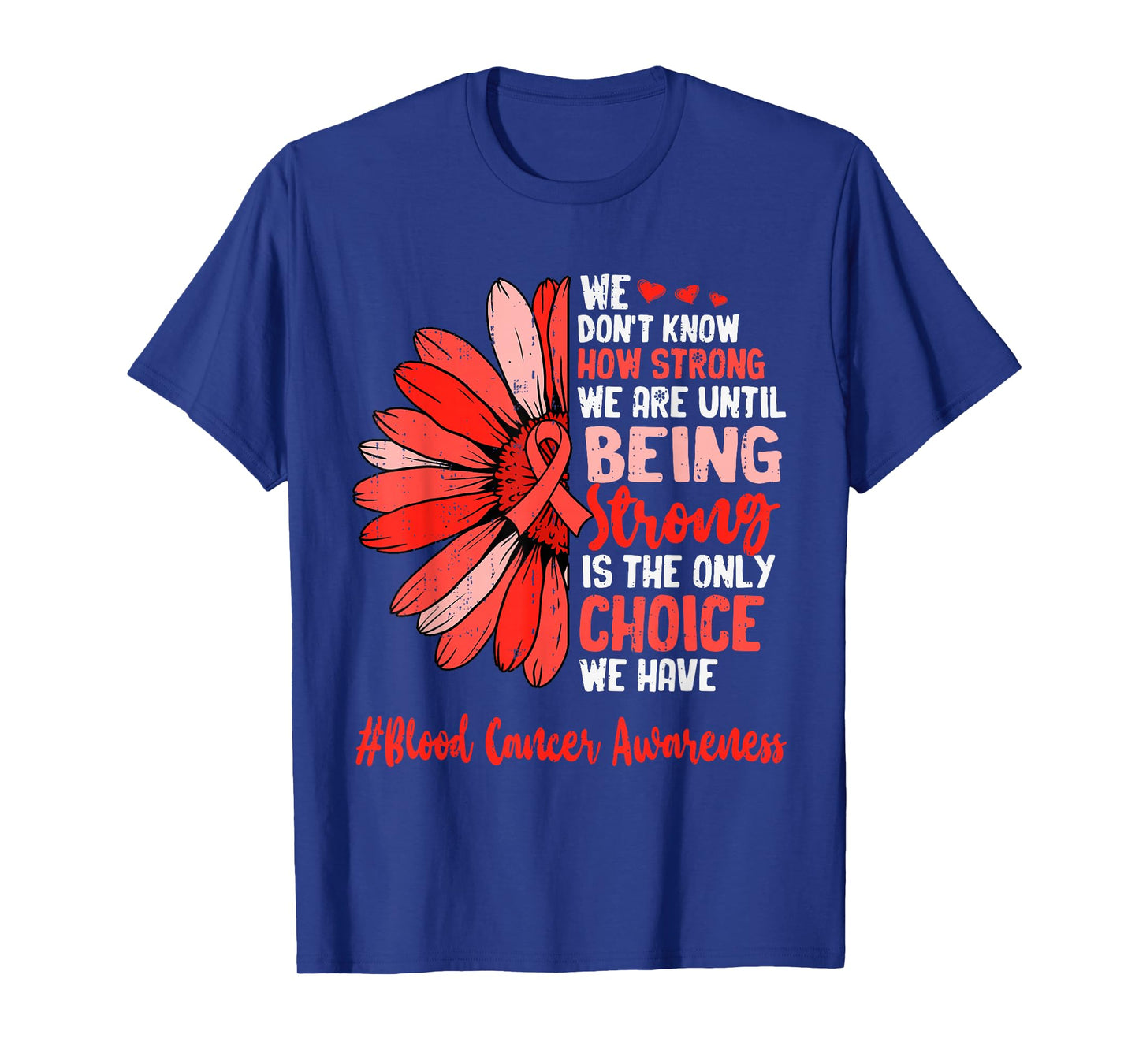 Motivational Blood Cancer Awareness Ribbon Red Support Women T-Shirt
