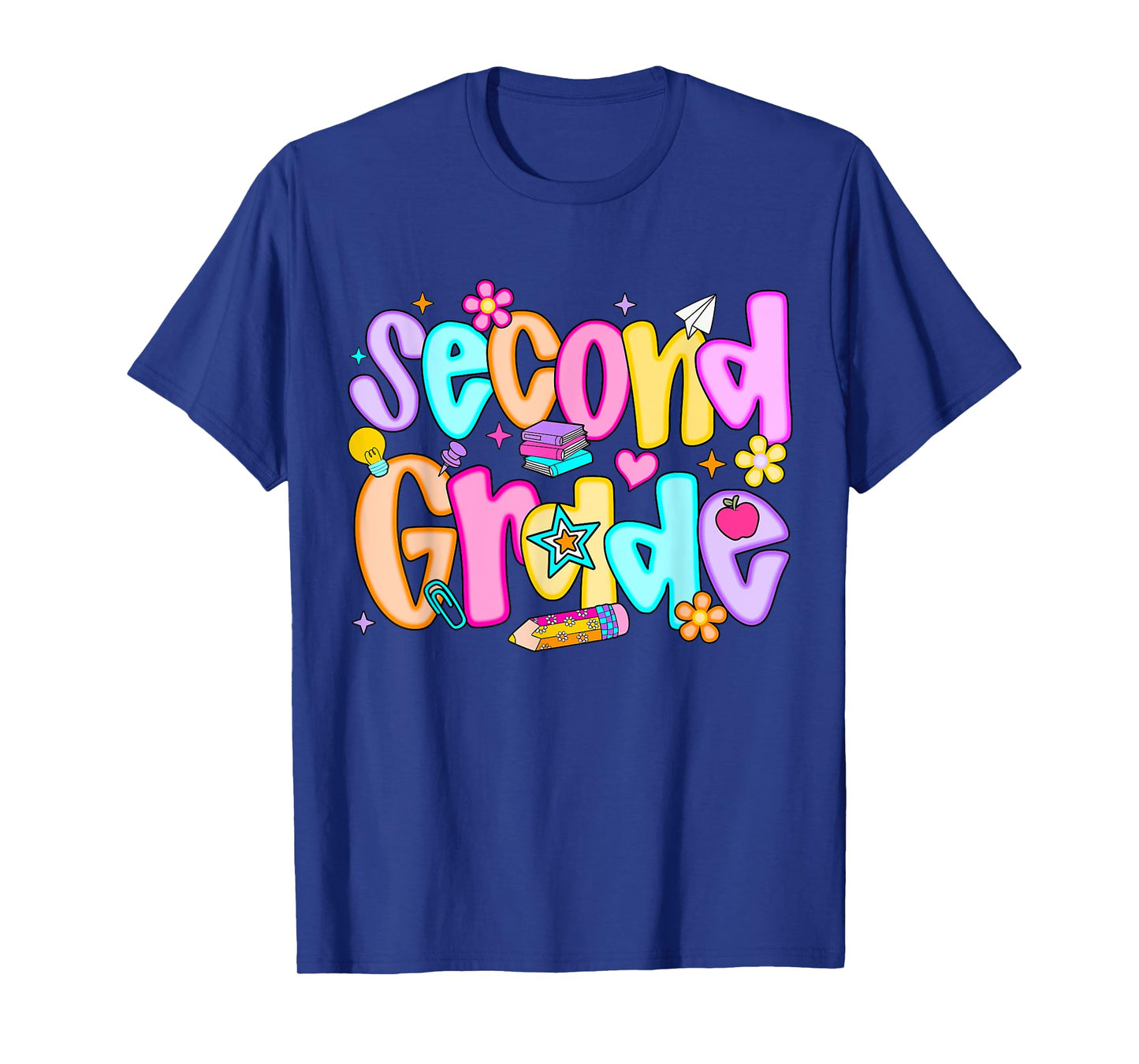 Preppy Second Grade Back To School 2nd Grade Teachers Girls T-Shirt