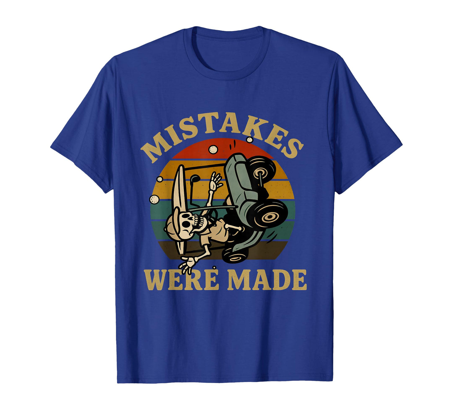 Mistakes were Made Funny Skeleton Halloween Golfer Retro T-Shirt