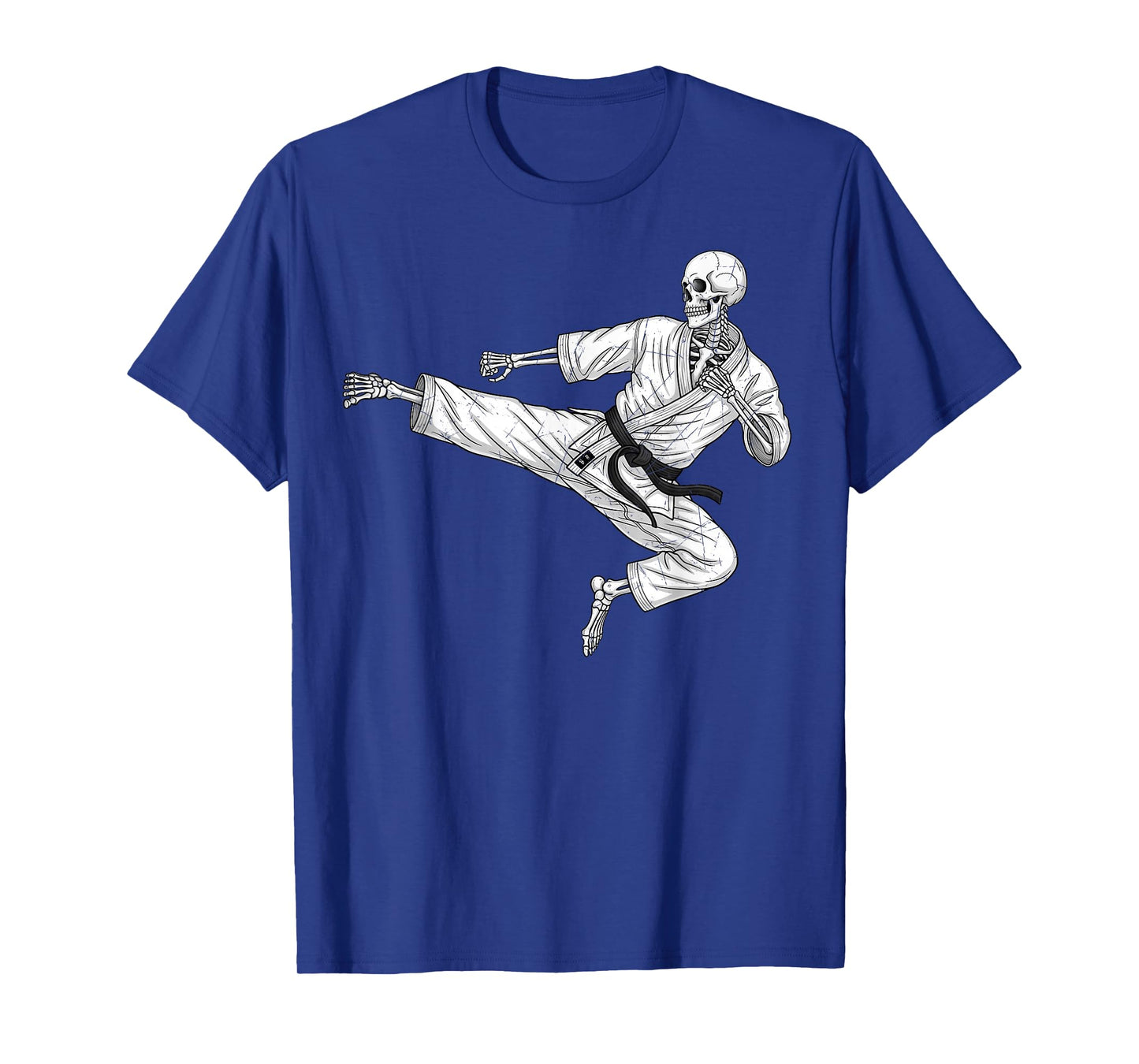 Martial Arts Skeleton Flying Side Kick Karate Taekwondo T-Shirt