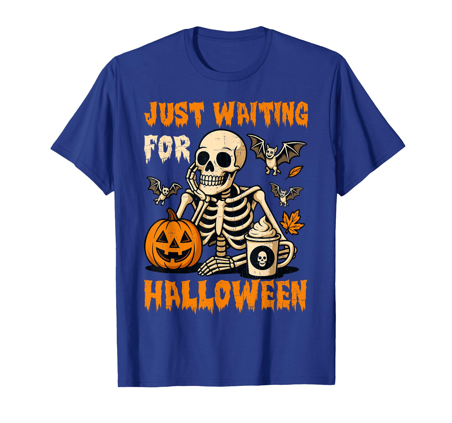 Just Waiting for Halloween Funny Skeleton T-Shirt