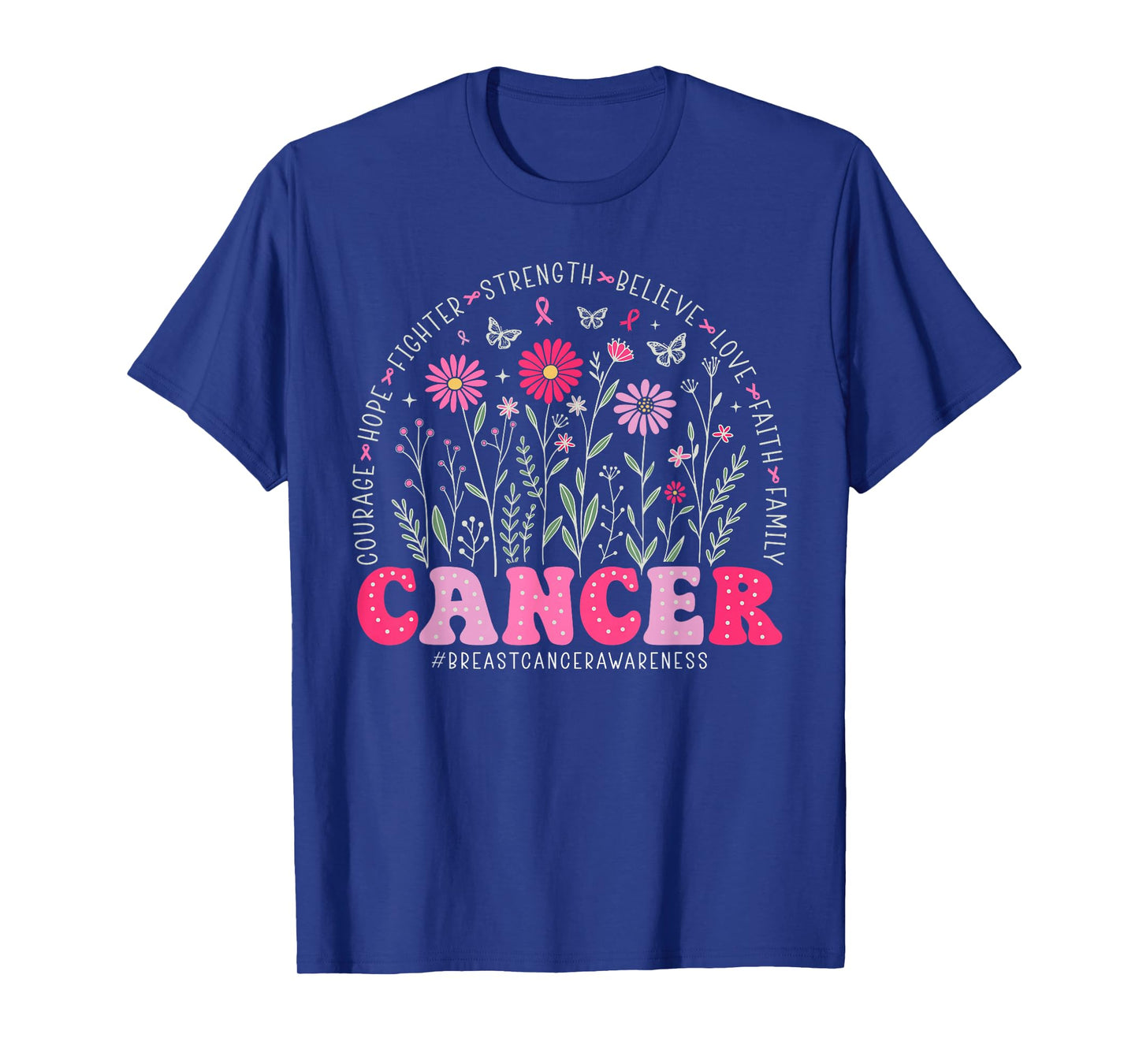 Breast Cancer Survivor Wildflower Breast Cancer Awareness T-Shirt
