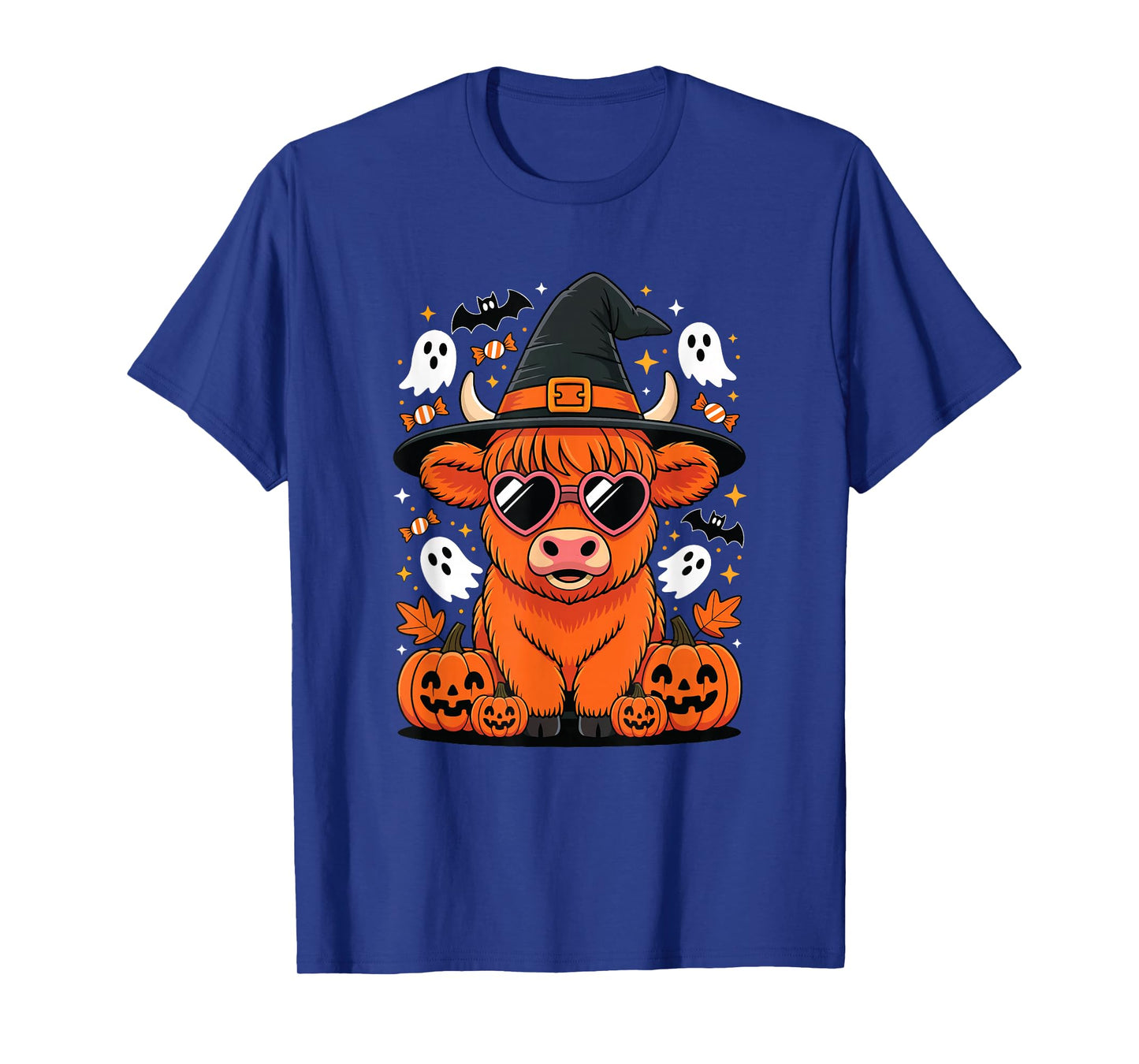 Highland Cow Halloween Pumpkin Funny Spooky Autumn T-Shirt