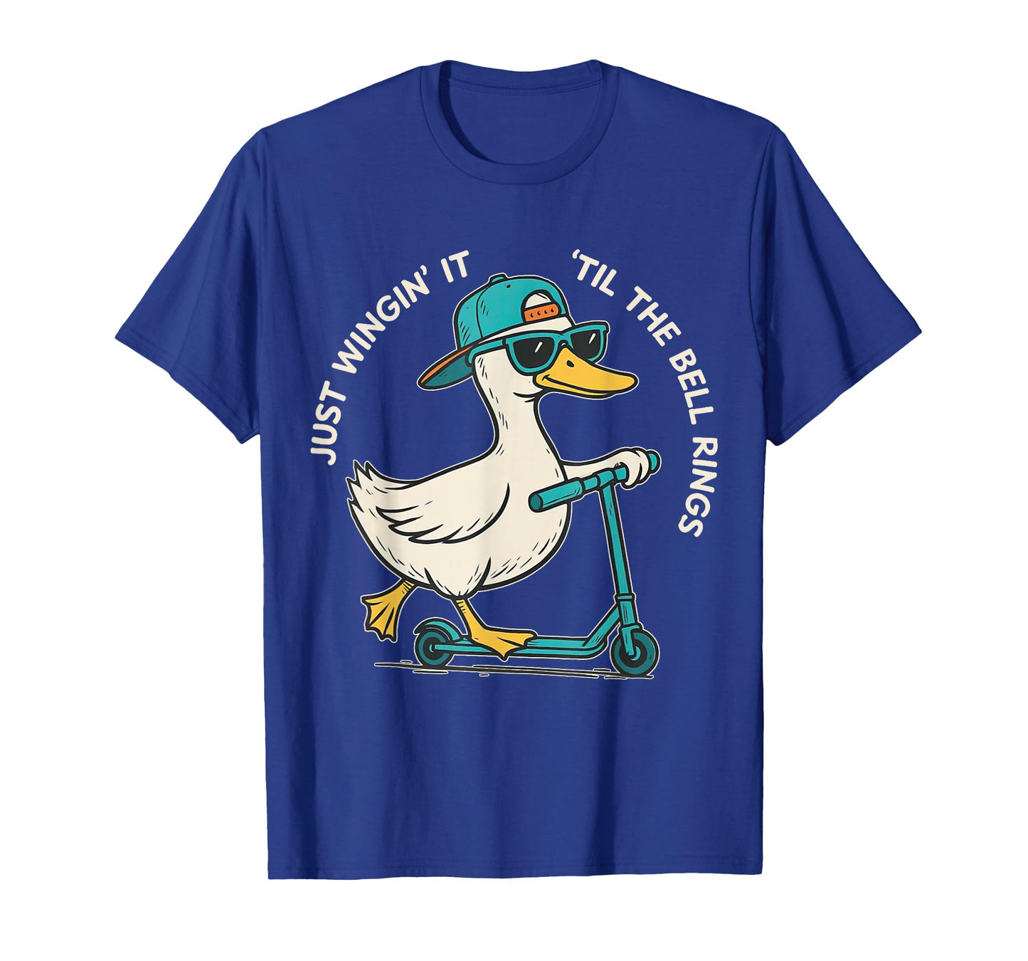 Just Wingin' It 'Till The Bell Ring Funny Goose Teacher T-Shirt