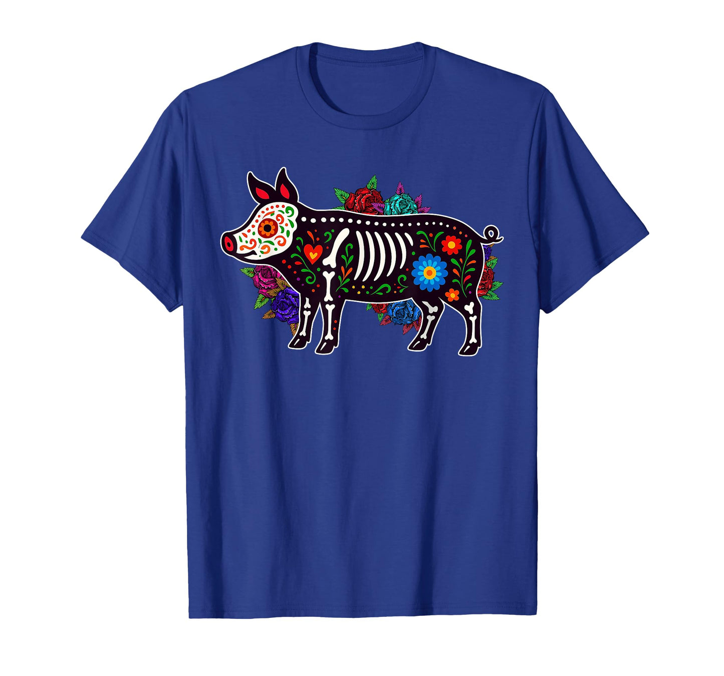 Sugar Skull Pig Dia de Muertos Halloween Day of The Dead T-Shirt