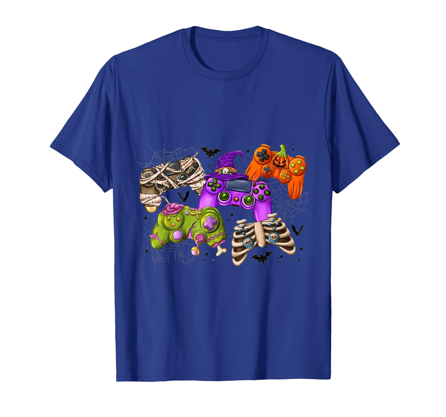 Spooky Skeleton & Zombie Gaming Controllers Halloween T-Shirt