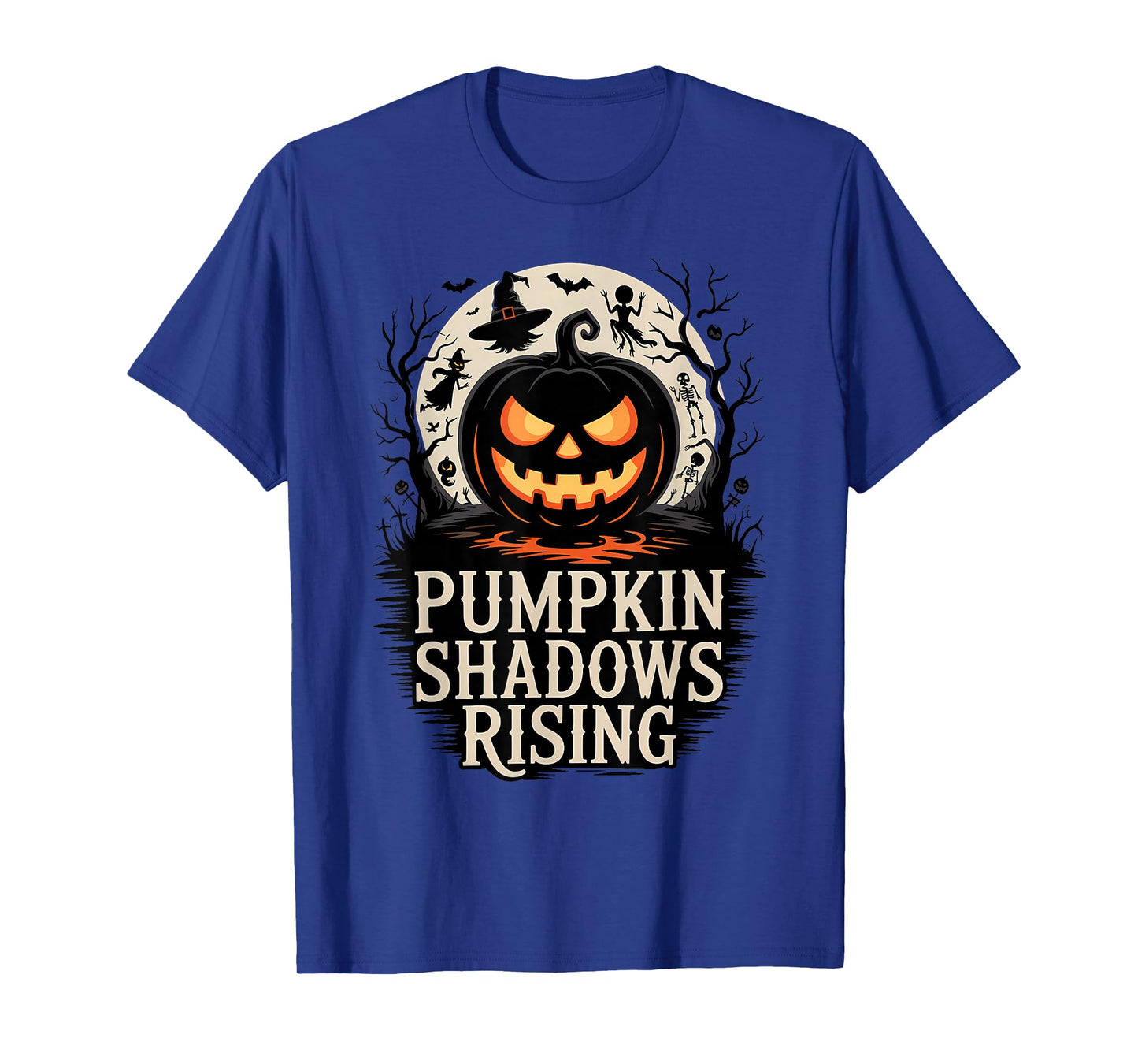 Pumpkin Shadows Rising Funny Forests Spooky Halloween T-Shirt