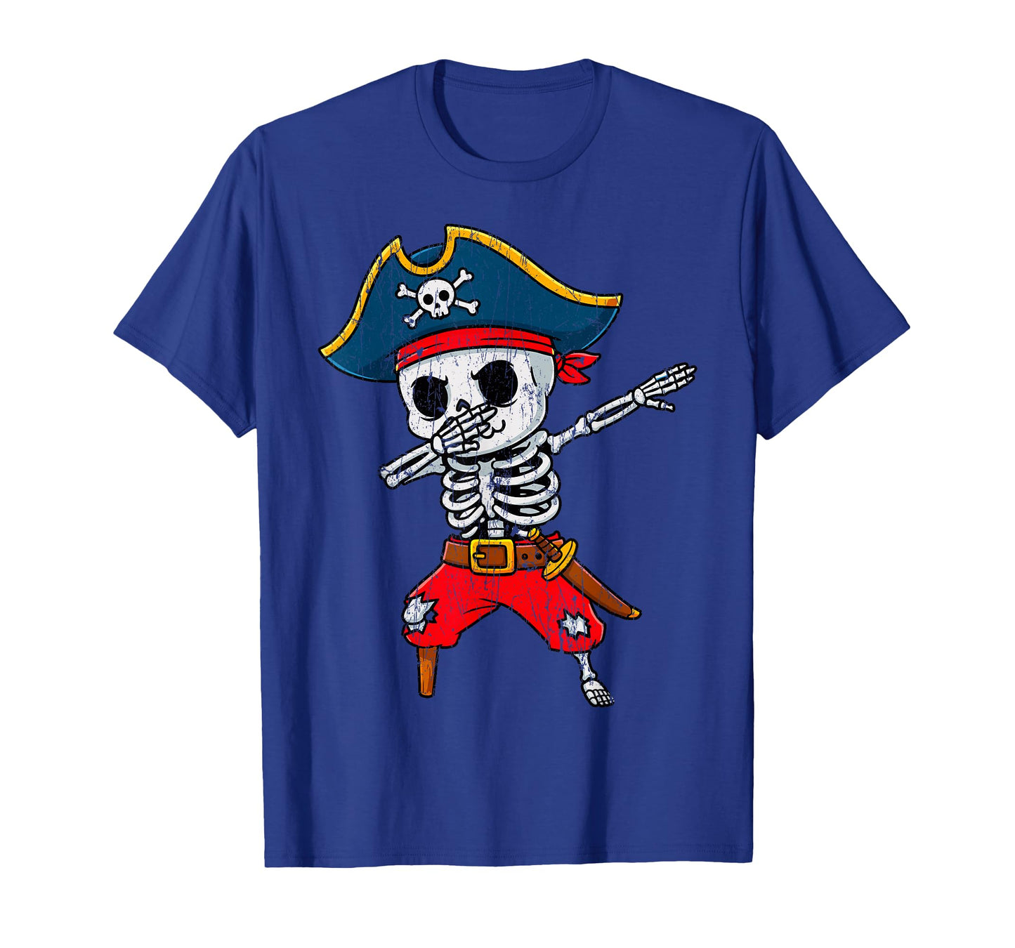 Dabbing Skeleton Pirate Boys Funny Halloween T-Shirt