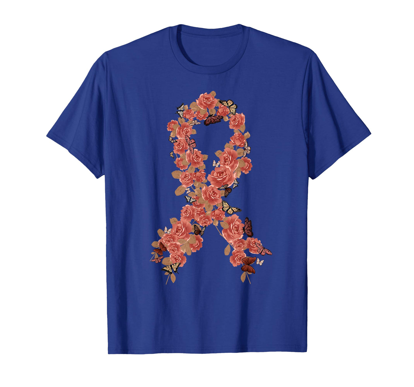 Peach Ribbon Uterine Endometrial Cancer Awareness T-Shirt