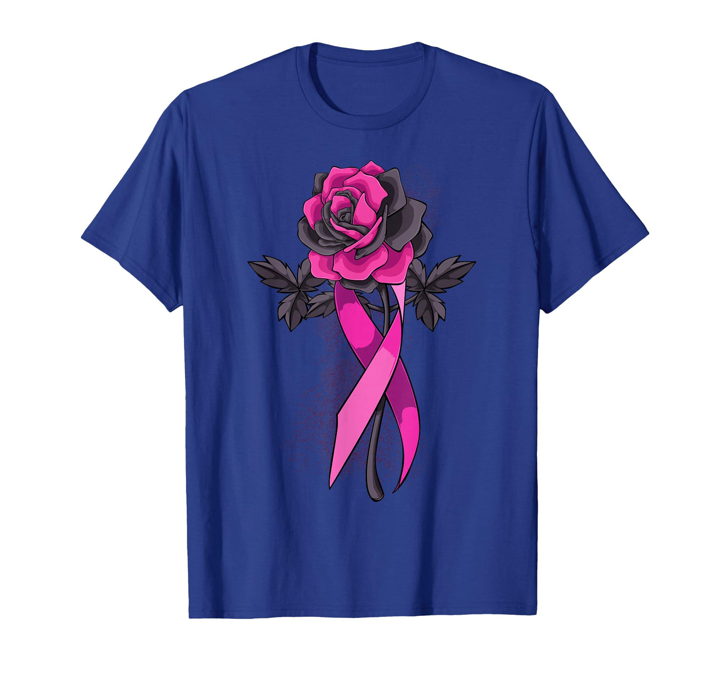 Pink Ribbon Rose Breast Cancer Awareness Survivor Warrior T-Shirt