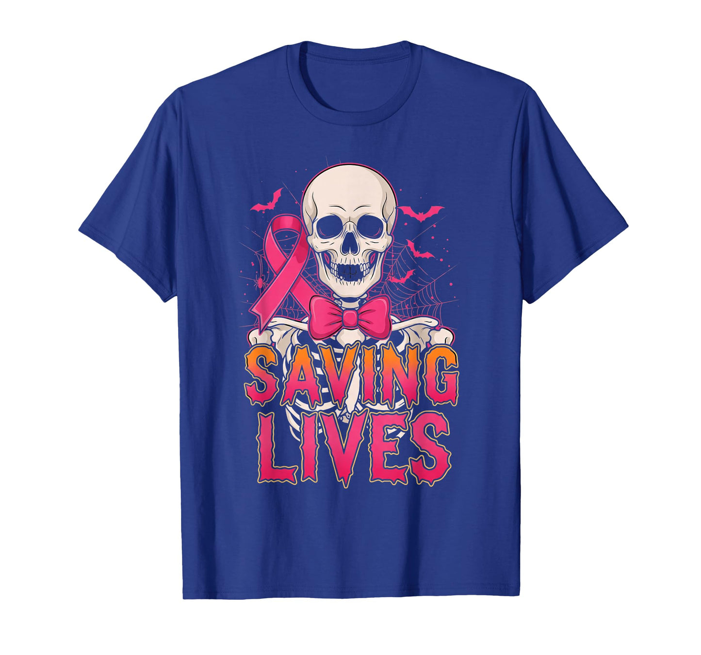 Halloween Cancer Awareness in October We Wear Pink Skeleton T-Shirt