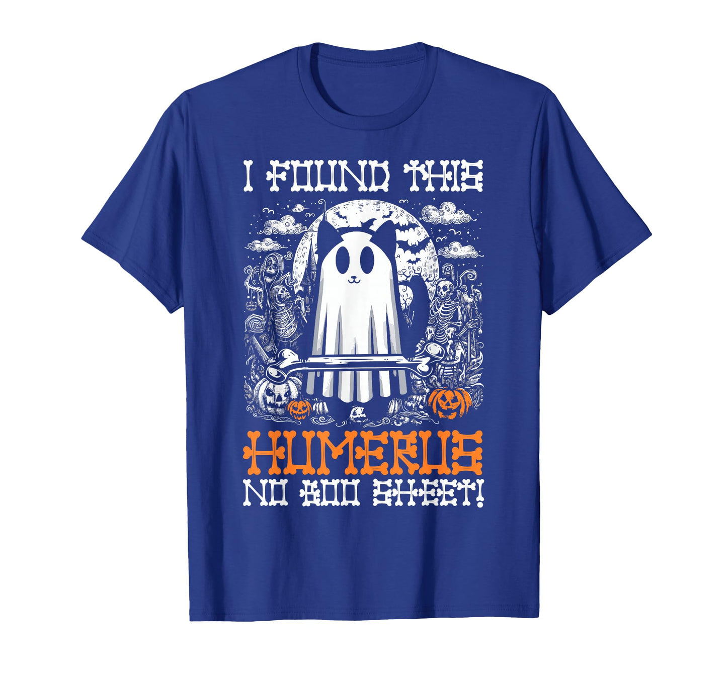 I Found This Humerus No Boo Sheet - Funny Cat Halloween T-Shirt