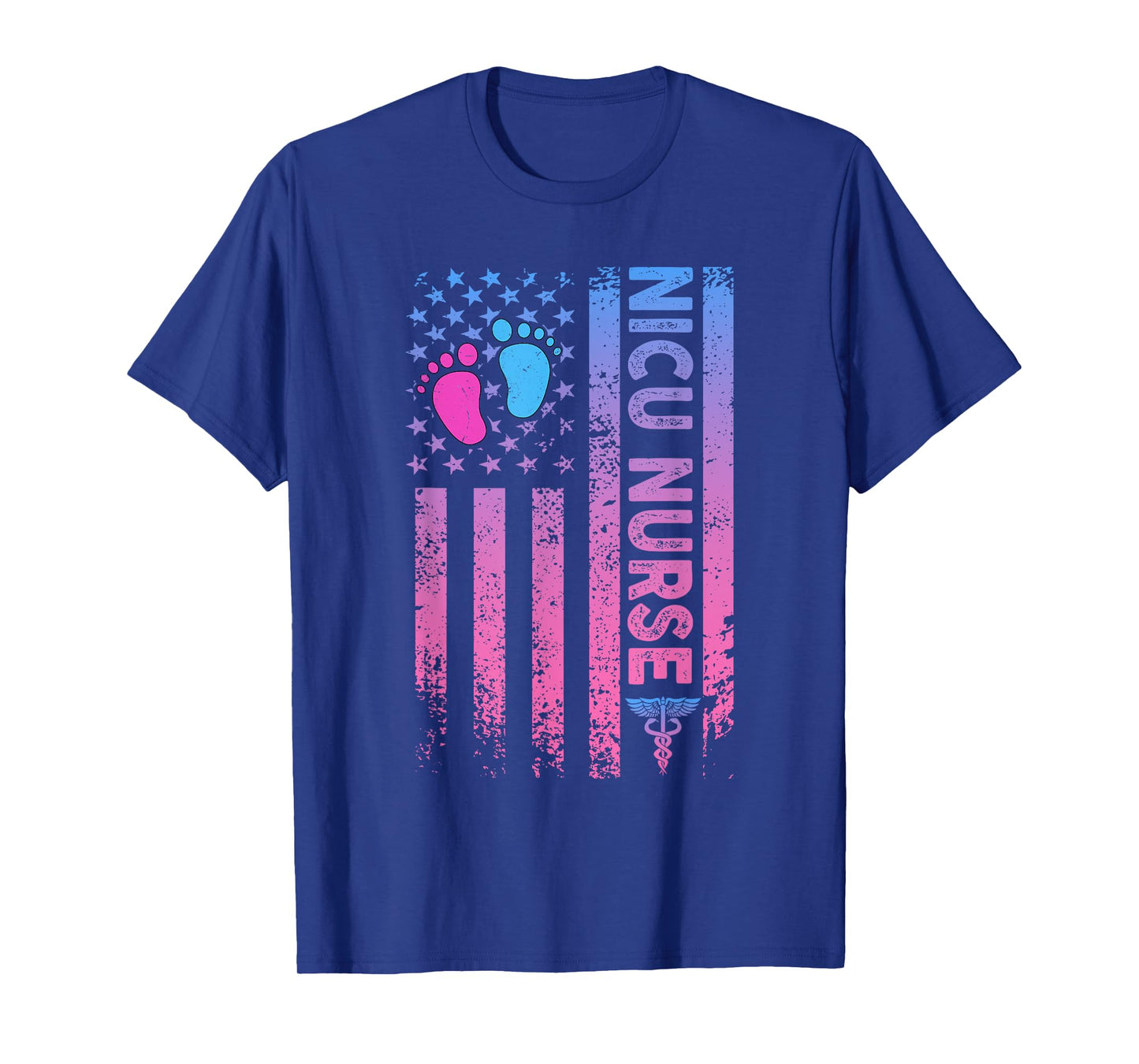 American Flag Neonatal Nursing Student Patriotic Nicu Nurse Women Men T-Shirt