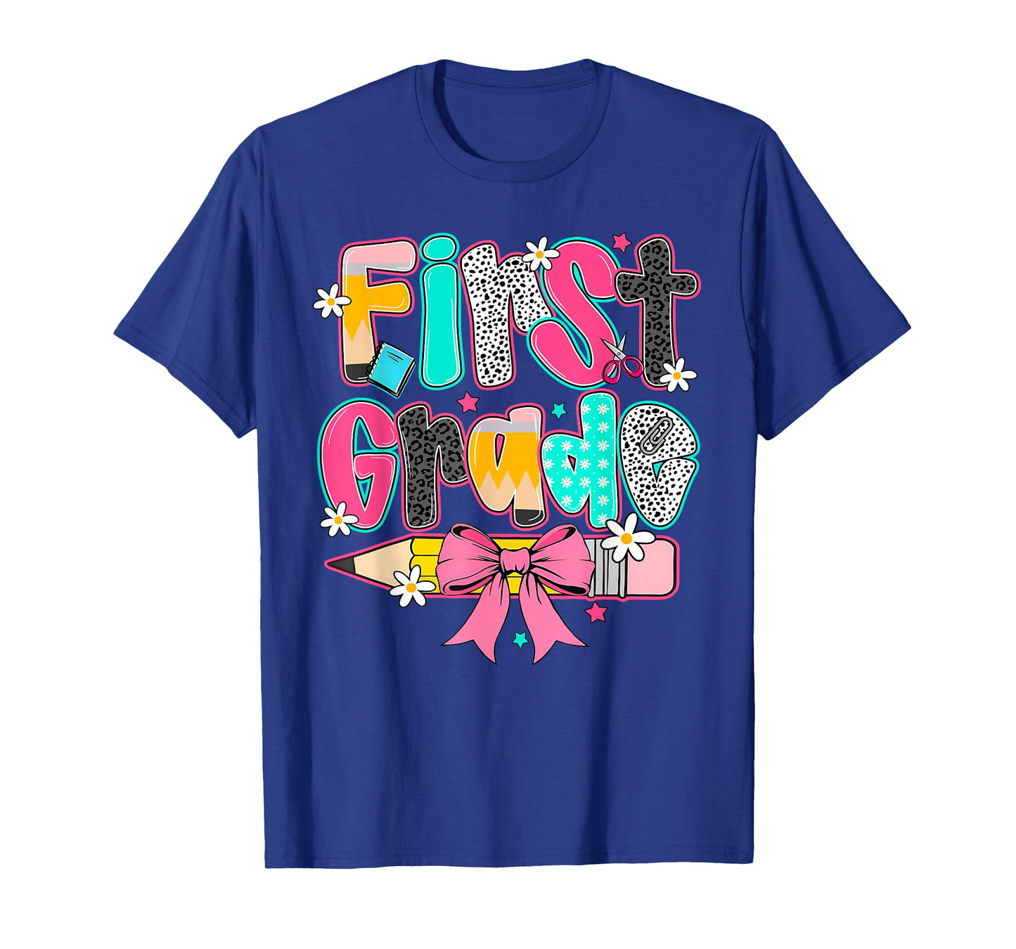 First Grade Coquette Bow Pencil First Day Back To School T-Shirt
