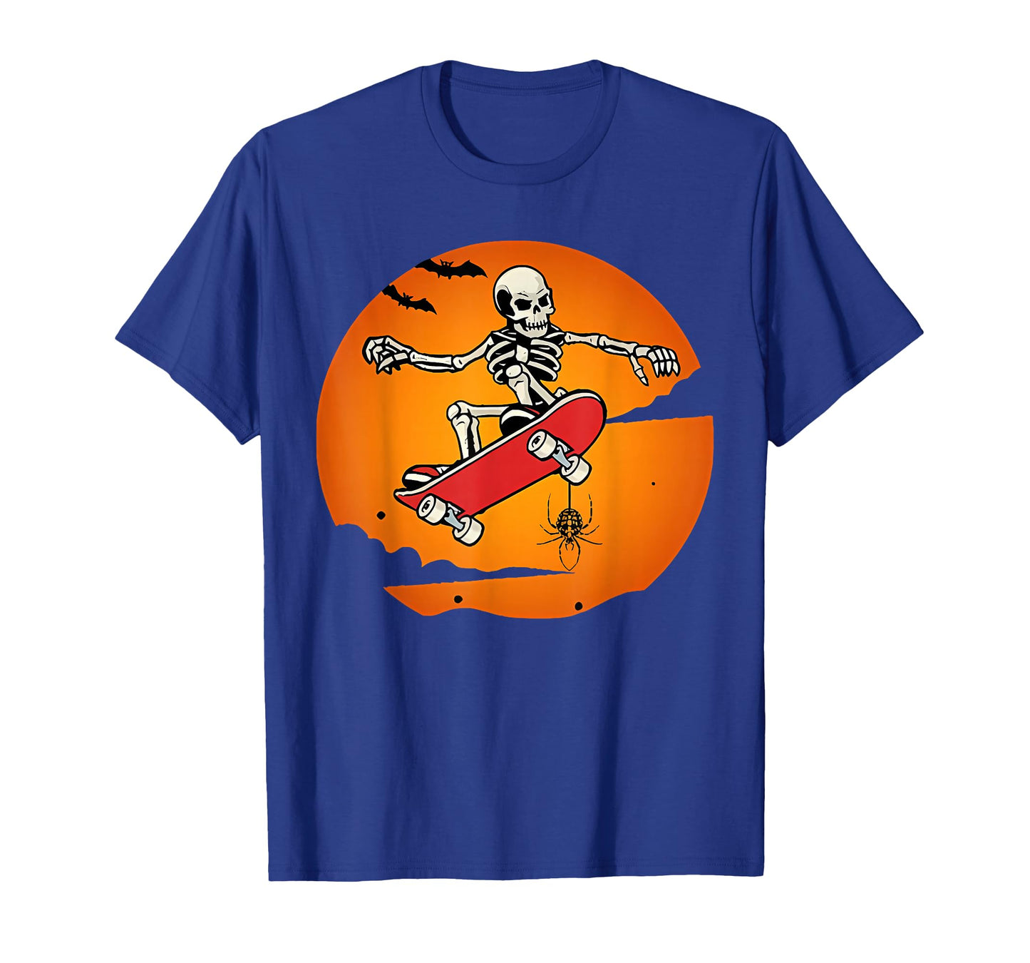 Skeleton Skateboarder Halloween Spooky Skateboarding Men Boy T-Shirt