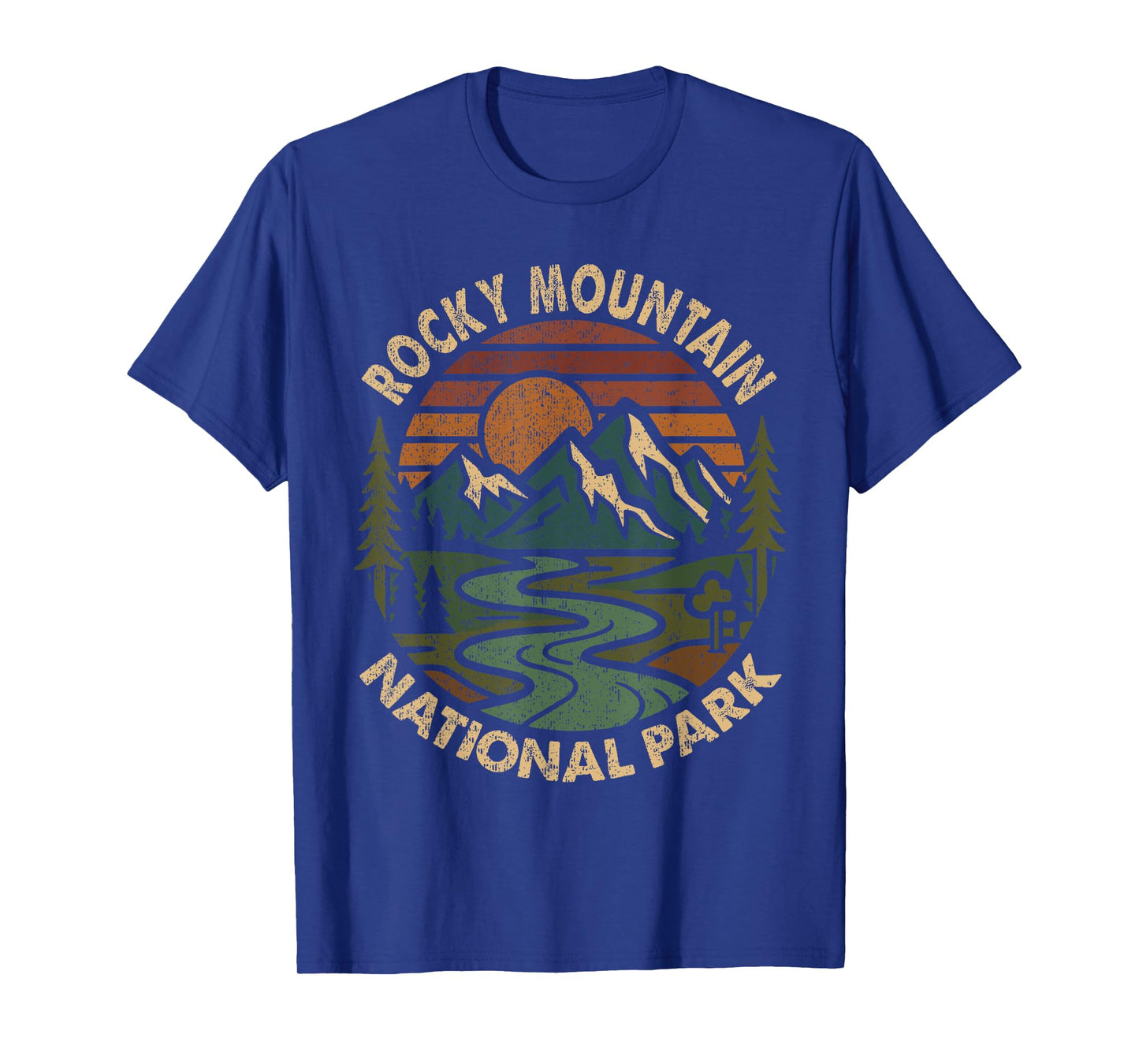 Rocky Mountain National Park Retro Sunset Mountains T-Shirt