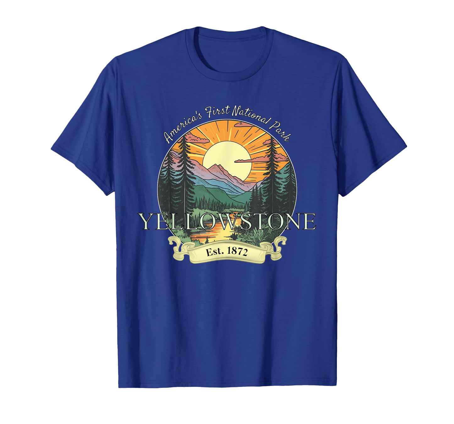 Yellowstone National Park Vacation Men Women Retro Vintage T-Shirt