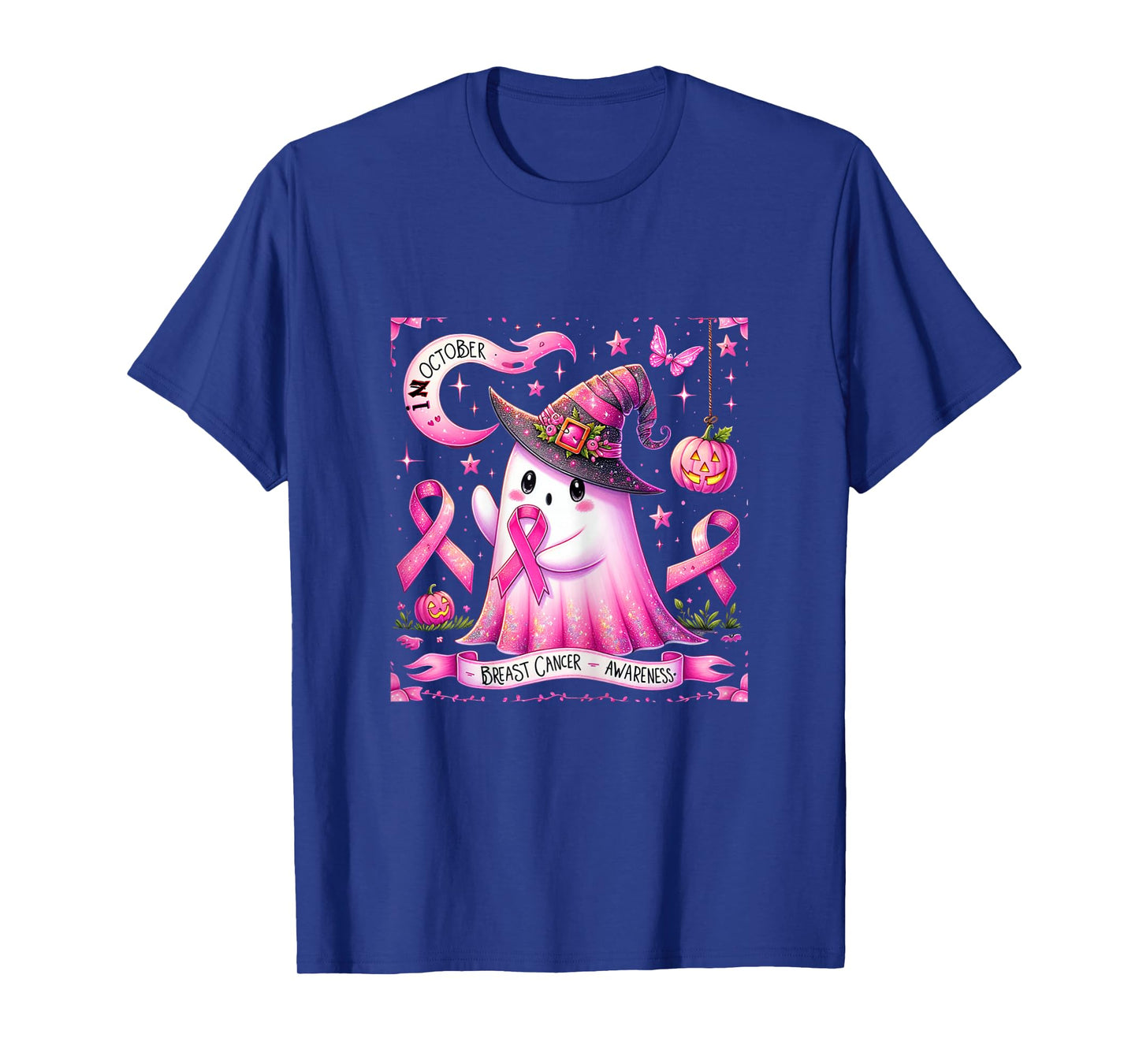 Pink Ghost for Breast Cancer Awareness in October T-Shirt