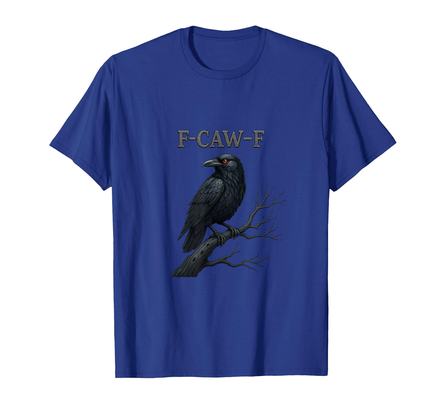 F-Caw-F Black Crow Funny Moon Gothic Bird Graphic Tee T-Shirt