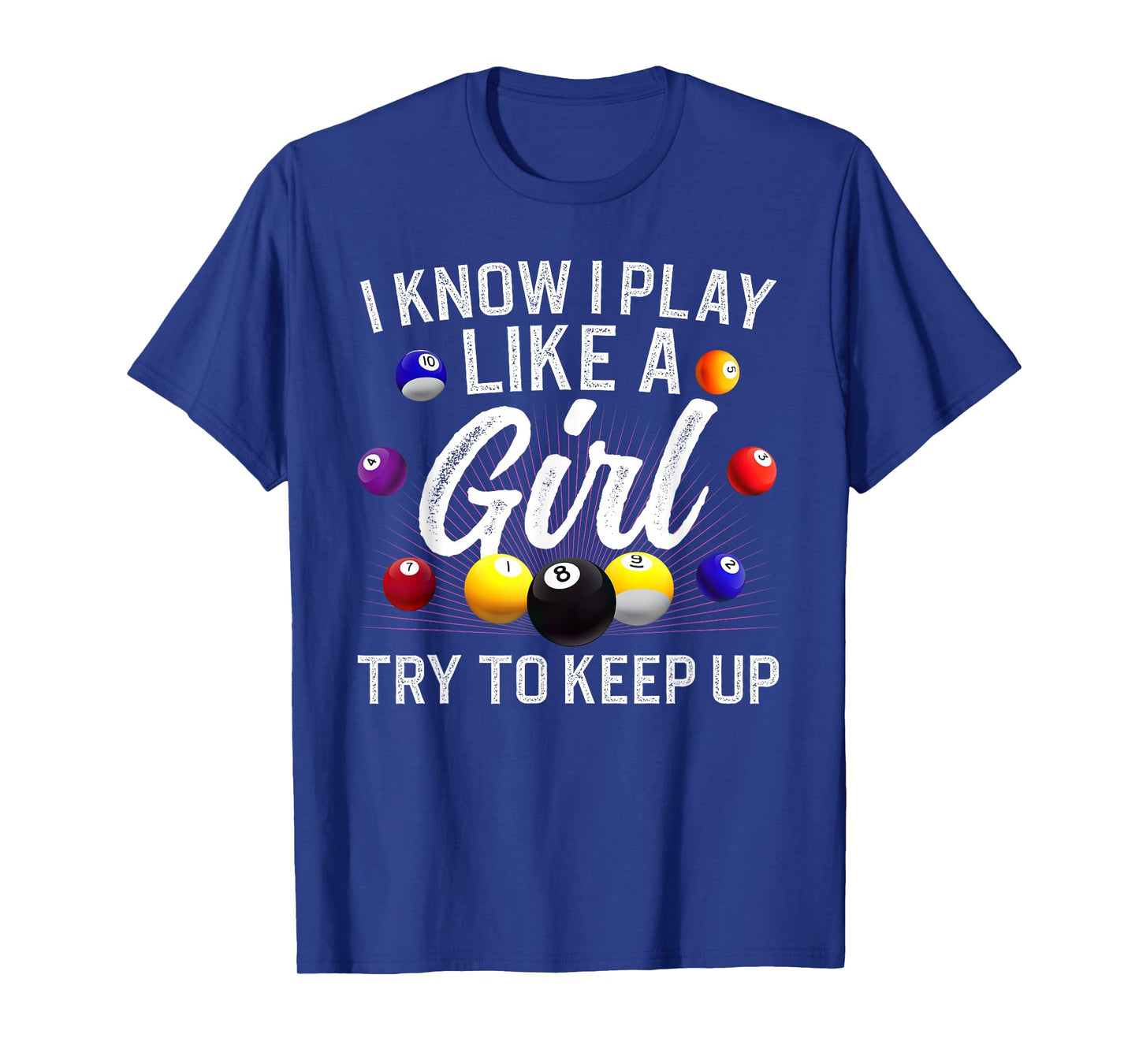 Funny Billiards Design For Women Girls Pool Billiard Player T-Shirt
