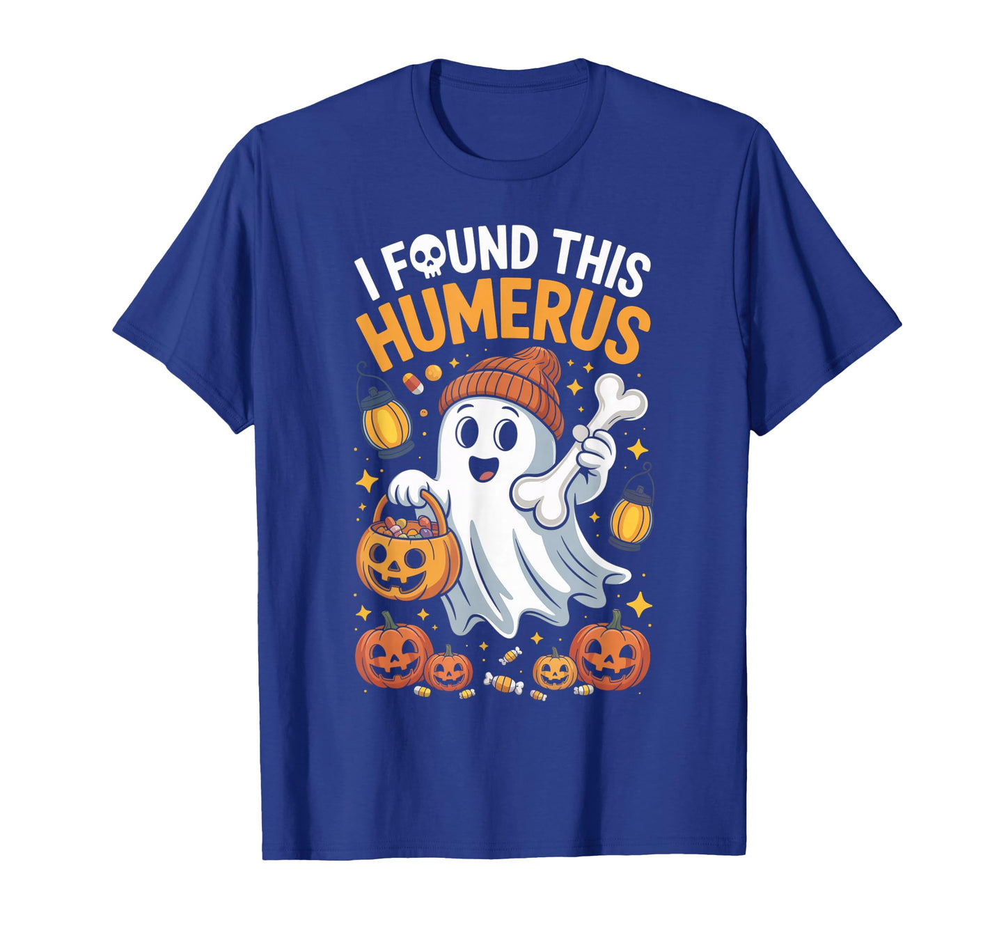 Ghost I Found This Humerus Halloween Skeleton Women Gifts T-Shirt