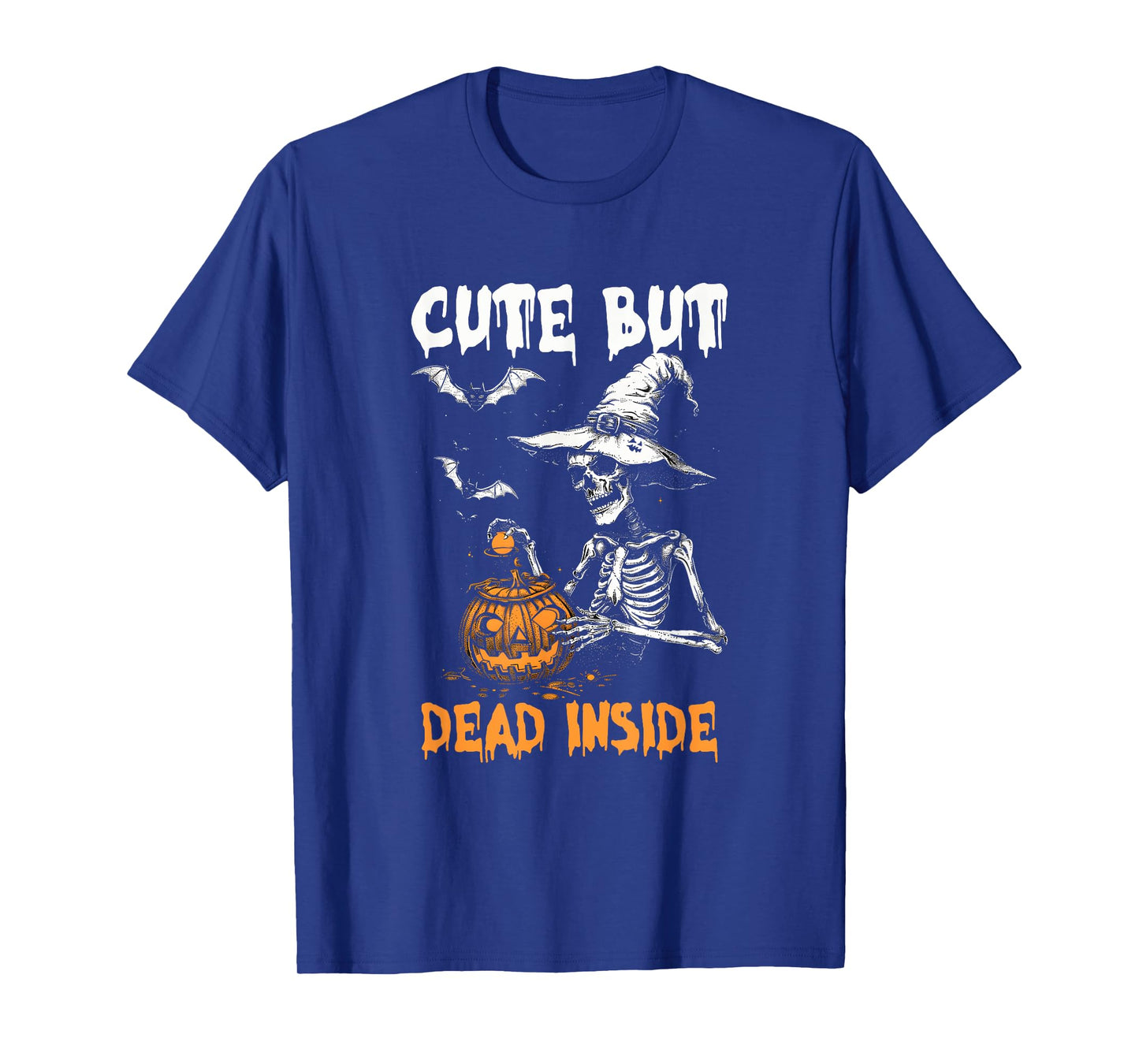 Cute But Dead-Inside Spooky Skeleton Halloween Design Bats T-Shirt