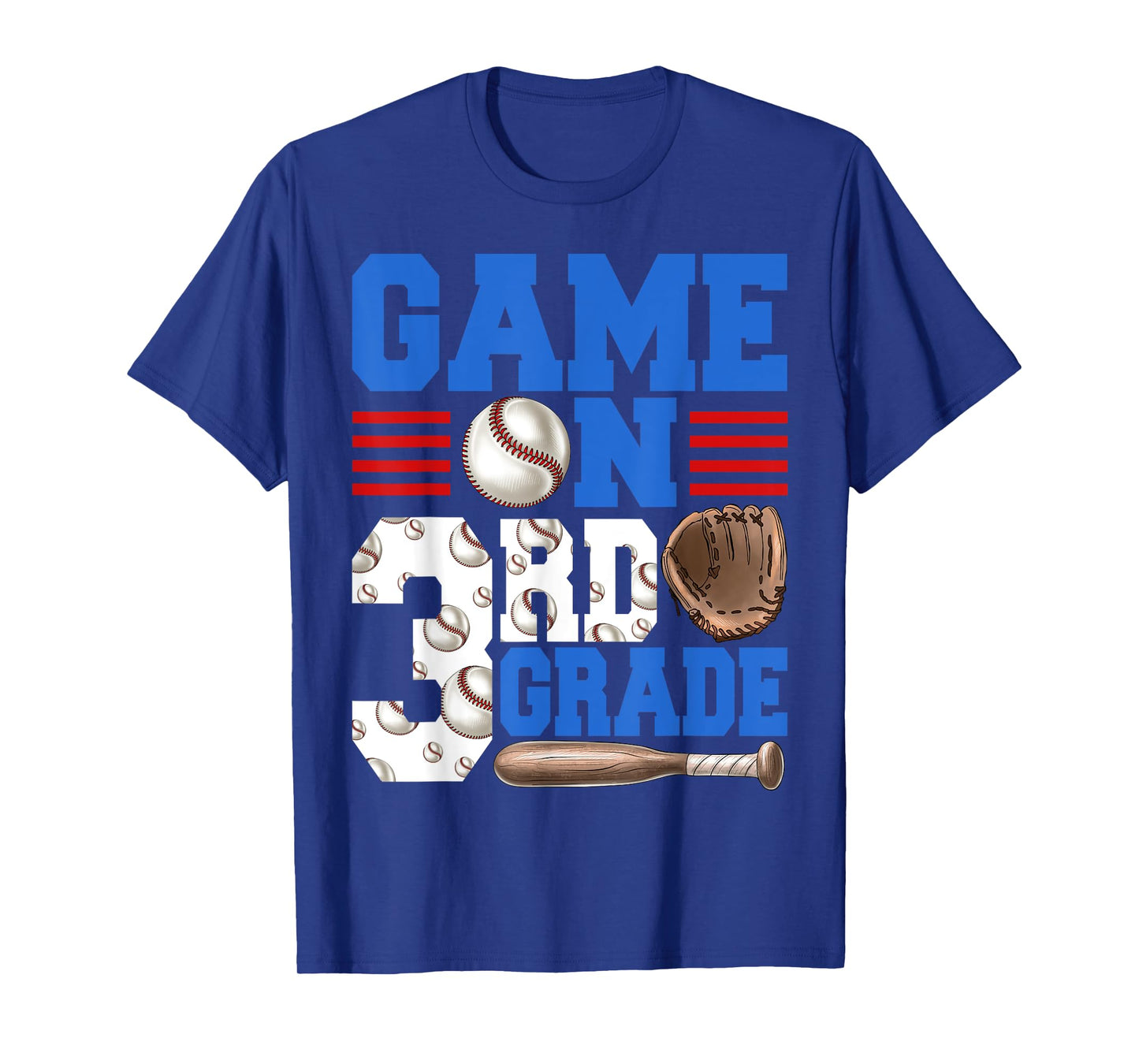Game On 3rd Grade With Baseball Player First Day Of School T-Shirt
