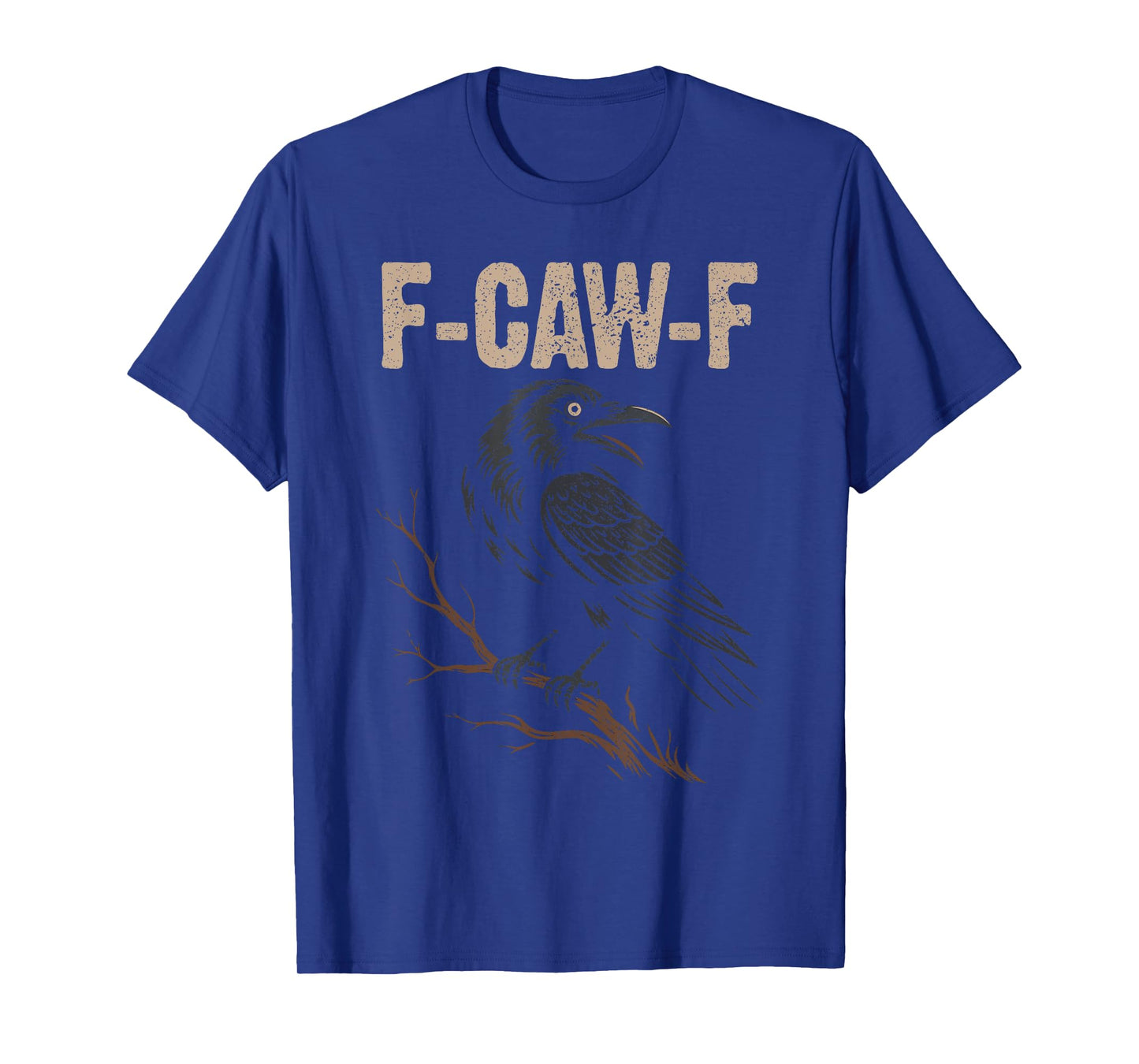 Black Crow F-Caw-F Full Moon Gothic Witchy Adult Humor Men T-Shirt